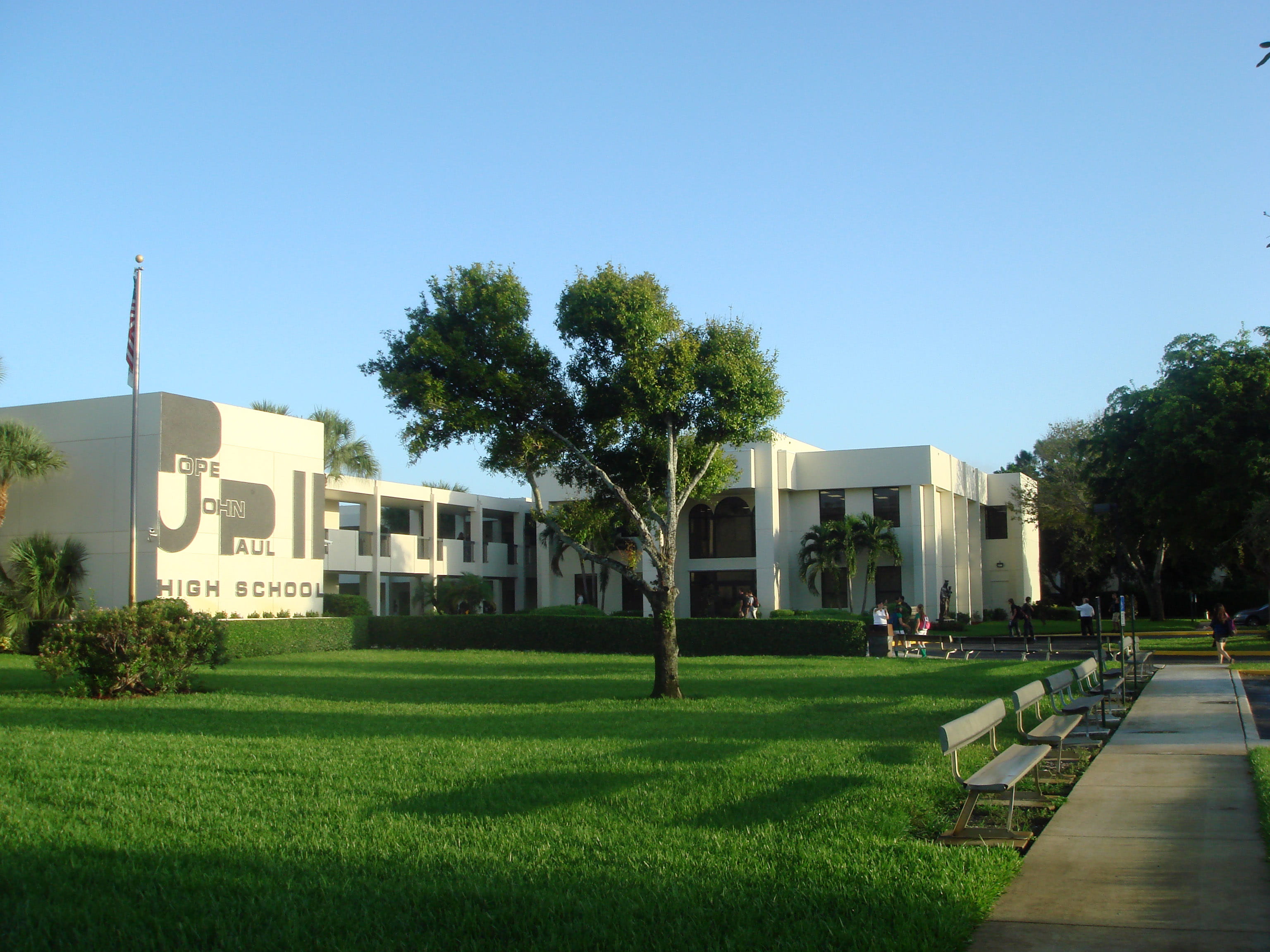 building Exterior, school, boca, lawn, building, john, architecture, tree, Pope John Paul II High School, ii, house, luxury, wealth, florida, residential district, HD Wallpaper