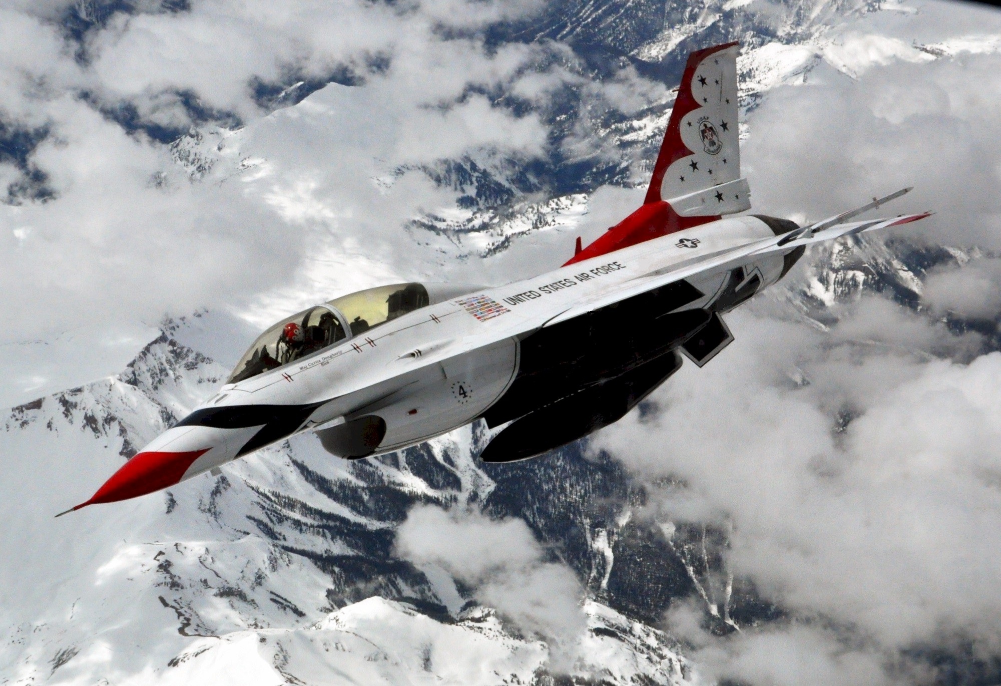 thunderbirds, sky, air show, flight, usa, fast, snow, aircraft, day, transportation, flying, acrobatic, mid-air, speed, 1080P, air force, no people, air Vehicle, HD Wallpaper