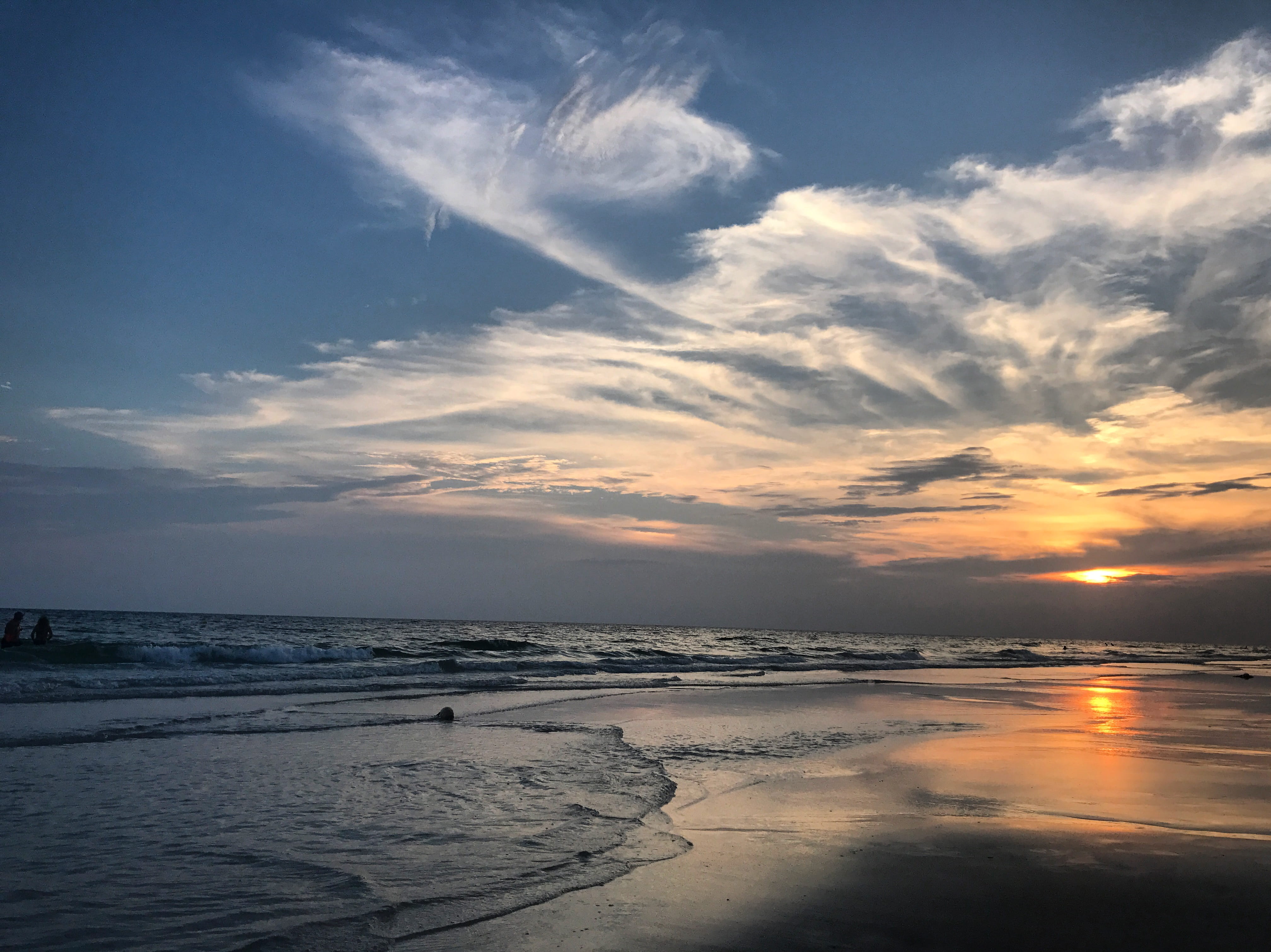 idyllic, sky, cloud - sky, iphone photography, beach, tranquil scene, tranquility, nature, reflection, land, united states, sea, panama city beach, horizon, HD Wallpaper