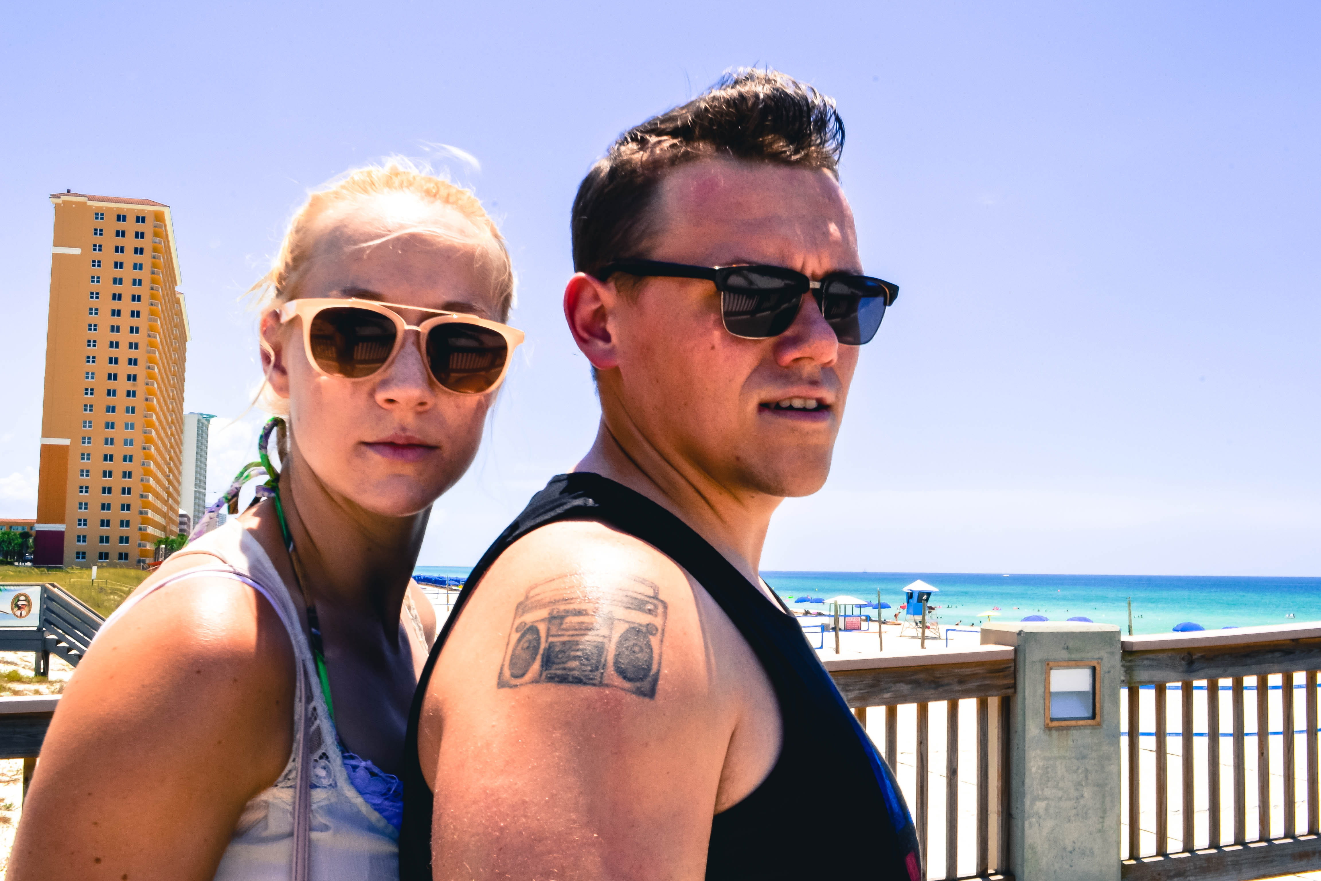 headshot, men, looking at camera, engaged, people, florida, portrait, united states, couple, mature men, sunglasses, bright, two people, 4K, young, young adult, HD Wallpaper