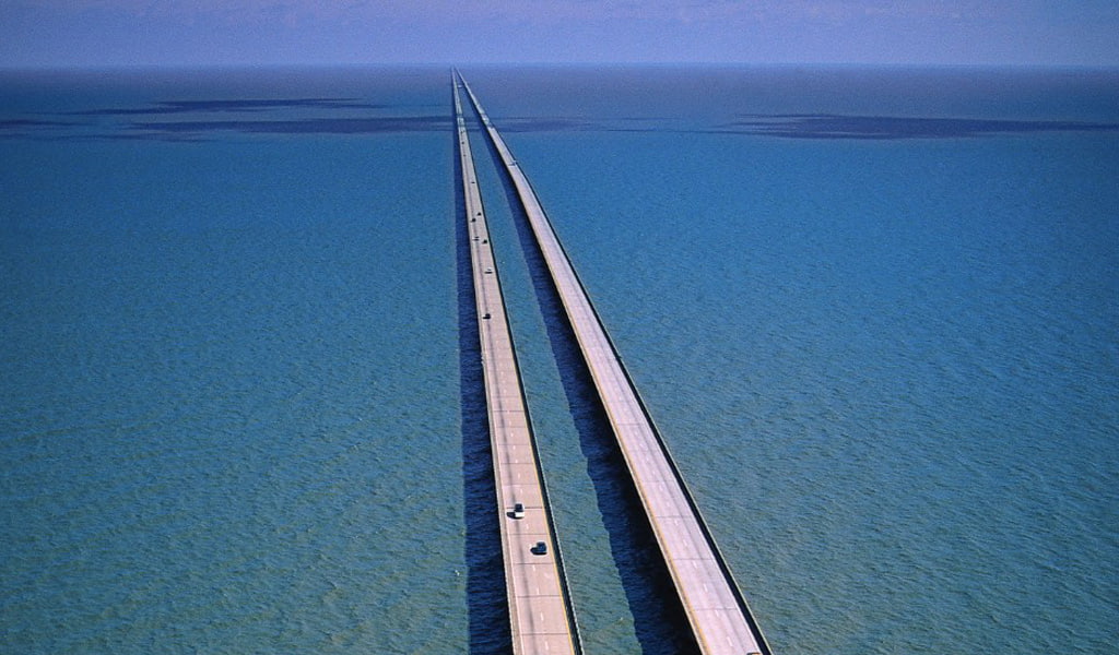 bridge, travel, nature, causeway, no people, architecture, water, tranquil scene, usa, high angle view, beauty in nature, tranquility, lake, scenics - nature, HD Wallpaper