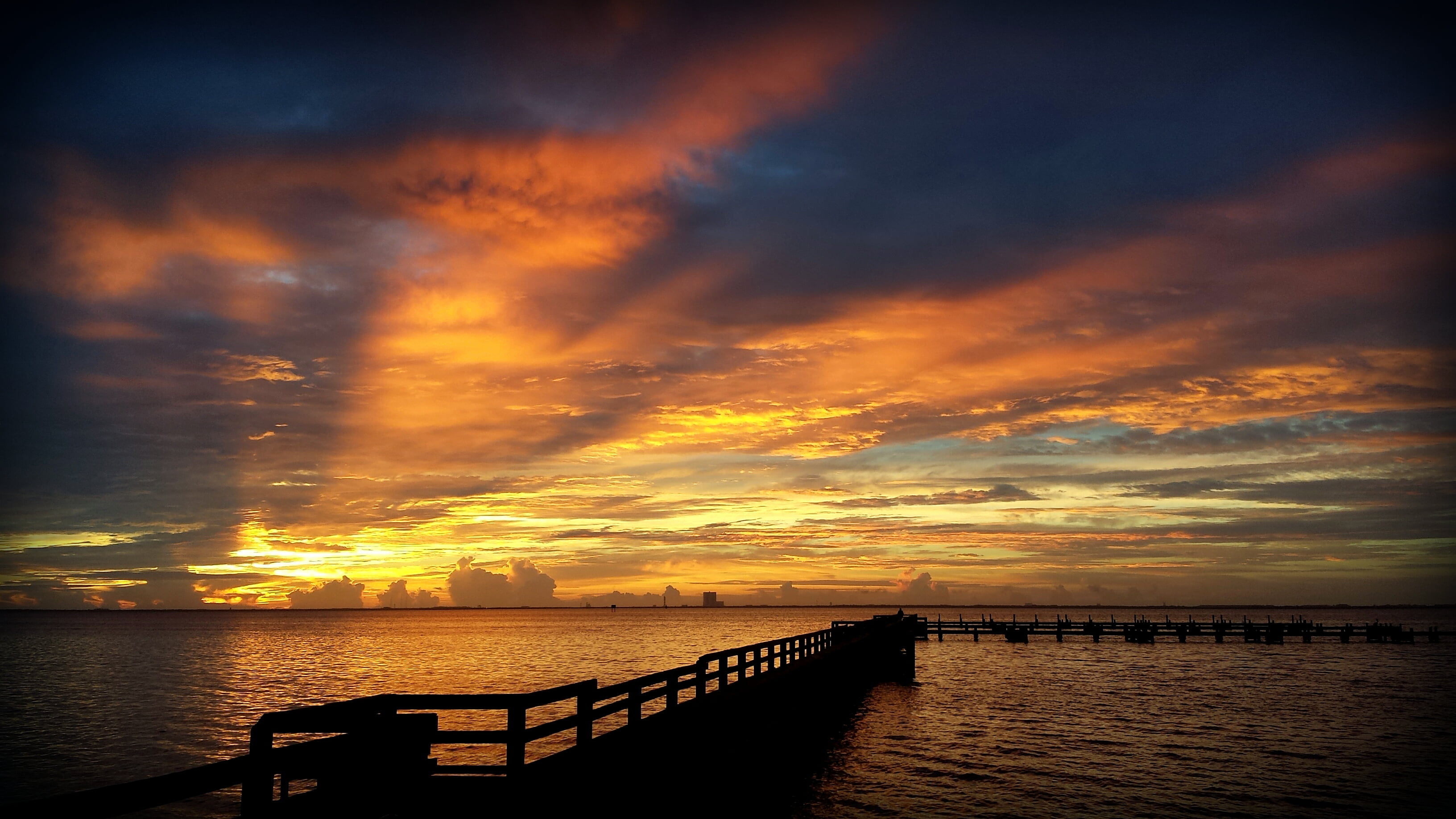 beach, Pixlr, camera, dock, sea, PicsArt, Florida, Sunrise, cell  phone, cellphone, sky, sunset, summer, Samsung, silhouette, sun, jetty, dusk, Express, HD Wallpaper