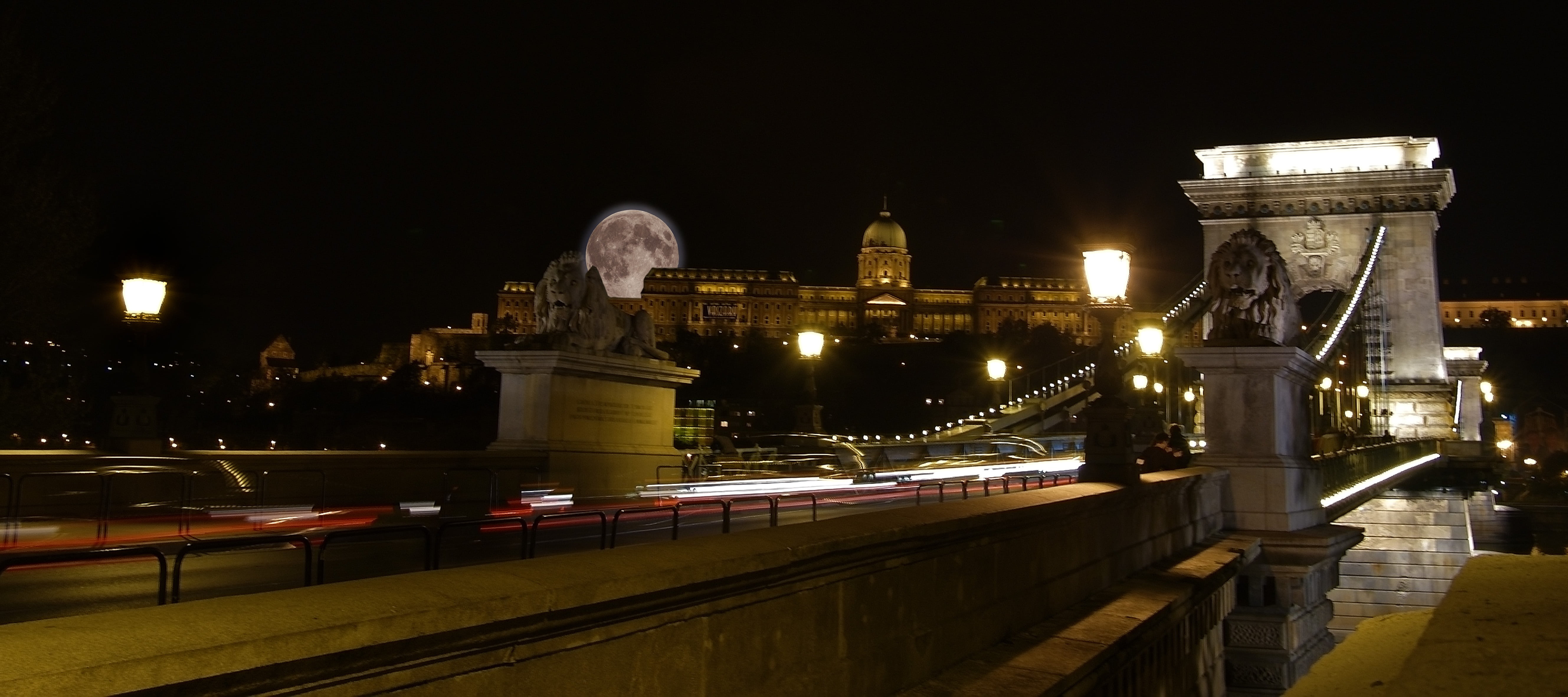 bridges, built structure, connection, street light, transportation, bridge - man made structure, water, city, budapest, motion, city life, architecture, HD Wallpaper