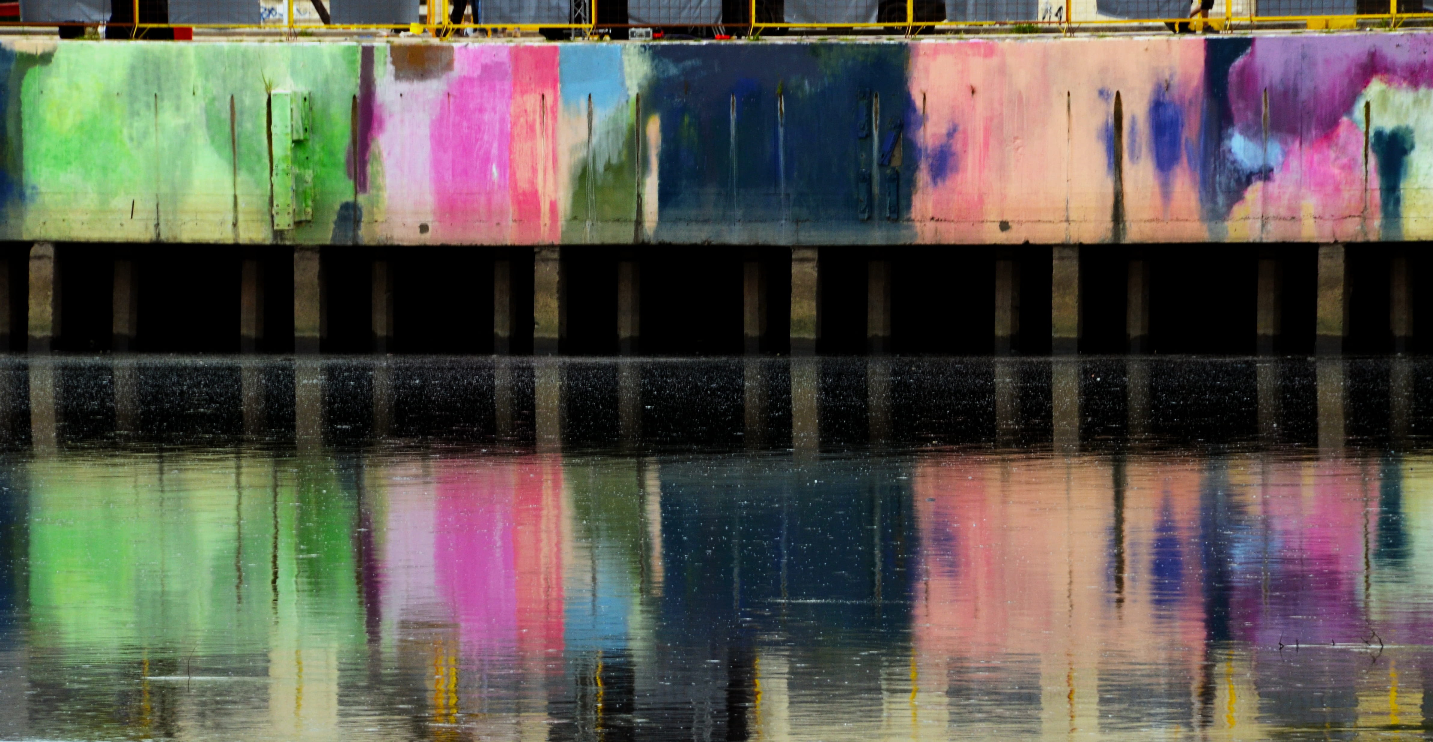 paint, reflection, auto post production filter, caminito, variation, multi colored, no people, buenos aires, argentina, lake, day, reconquista river, 4K, HD Wallpaper