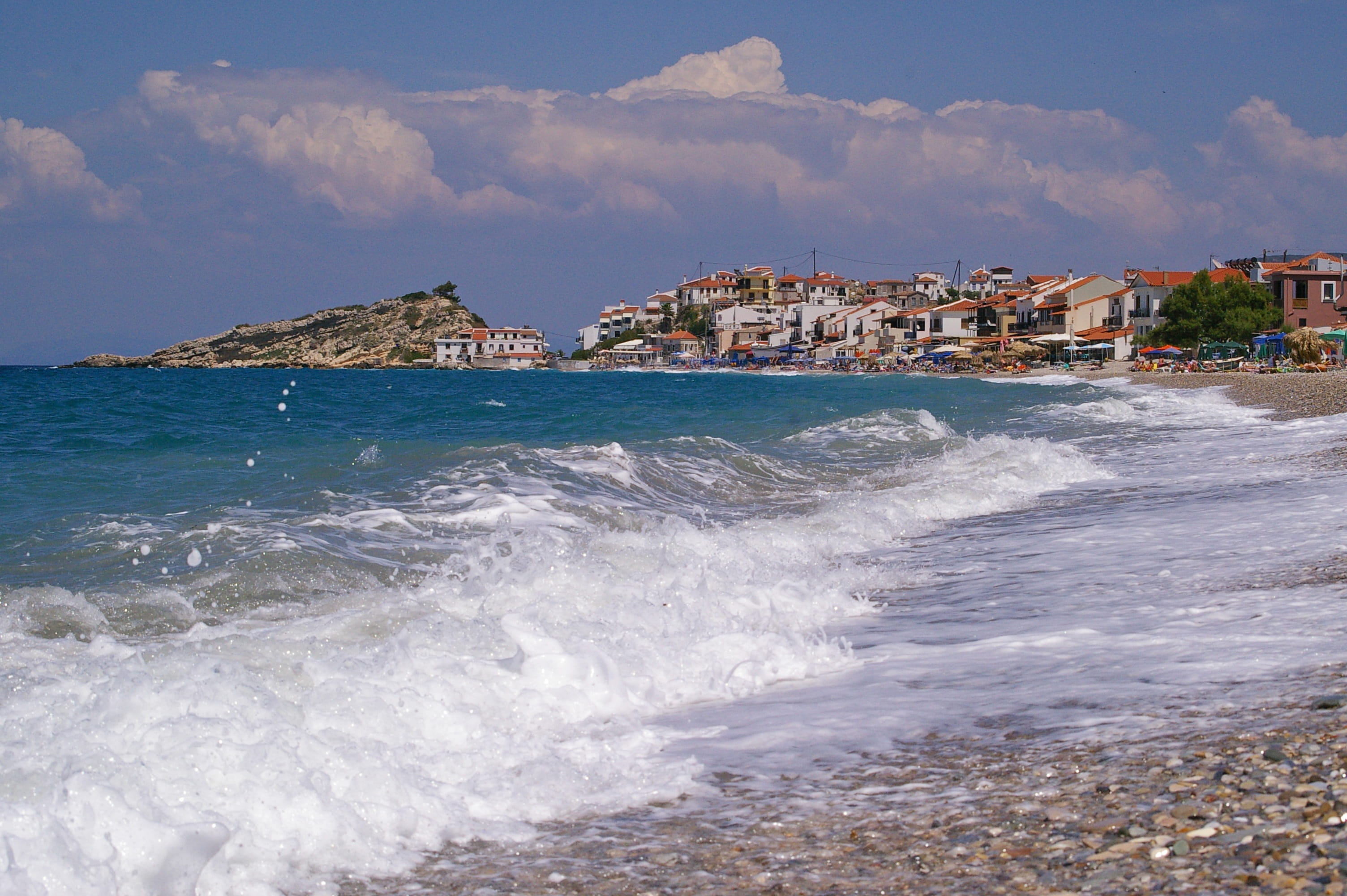 scenics - nature, tourism, Kokkári, power in nature, sea, blue sea, aquatic sport, summer, Summer, Sun, mediterranean, nature, swim, outdoors, sun, water, HD Wallpaper