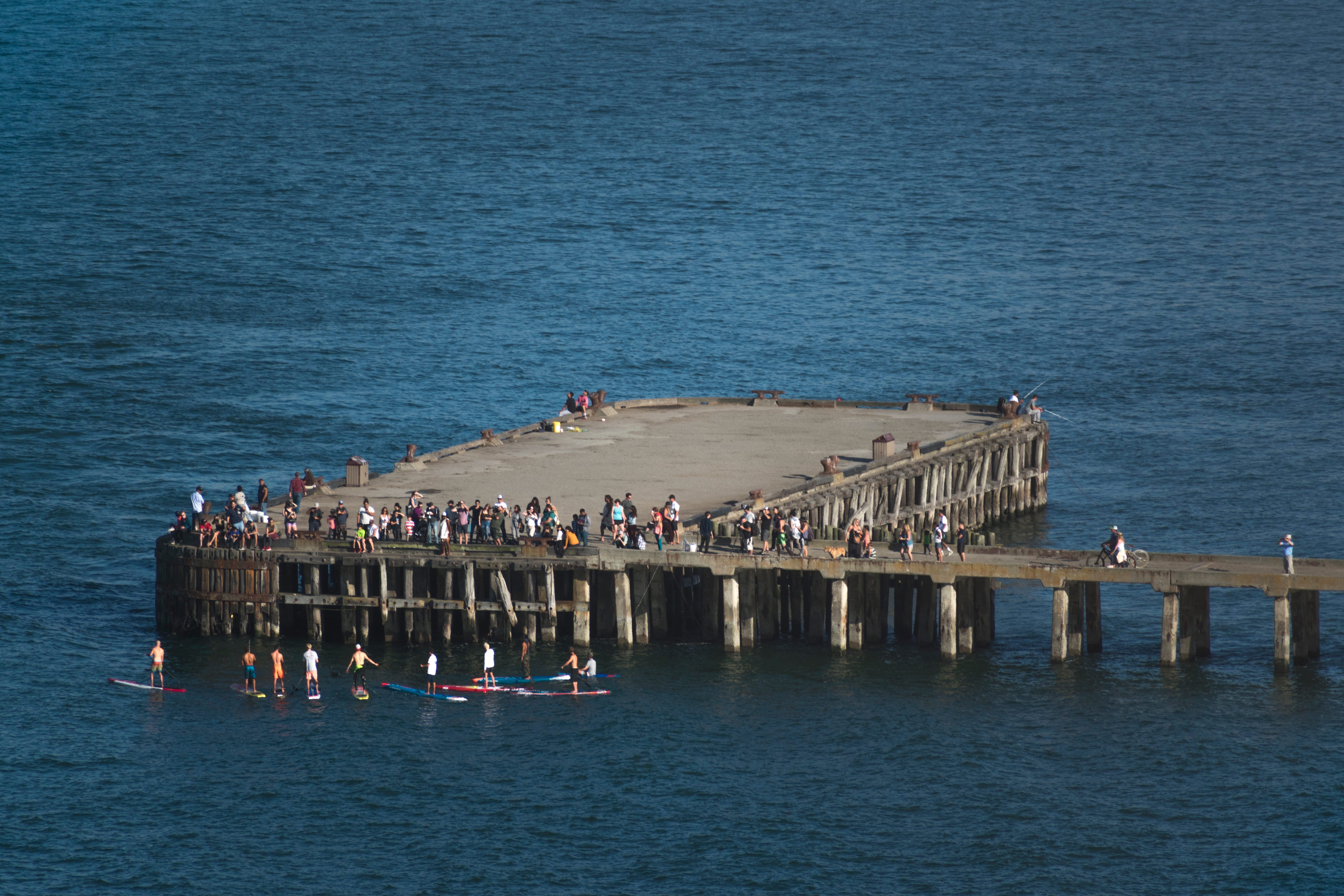 leisure activity, waterfront, golden gate bridge, mode of transportation, swim, vacation, high angle view, united states, nautical vessel, bike, water, HD Wallpaper