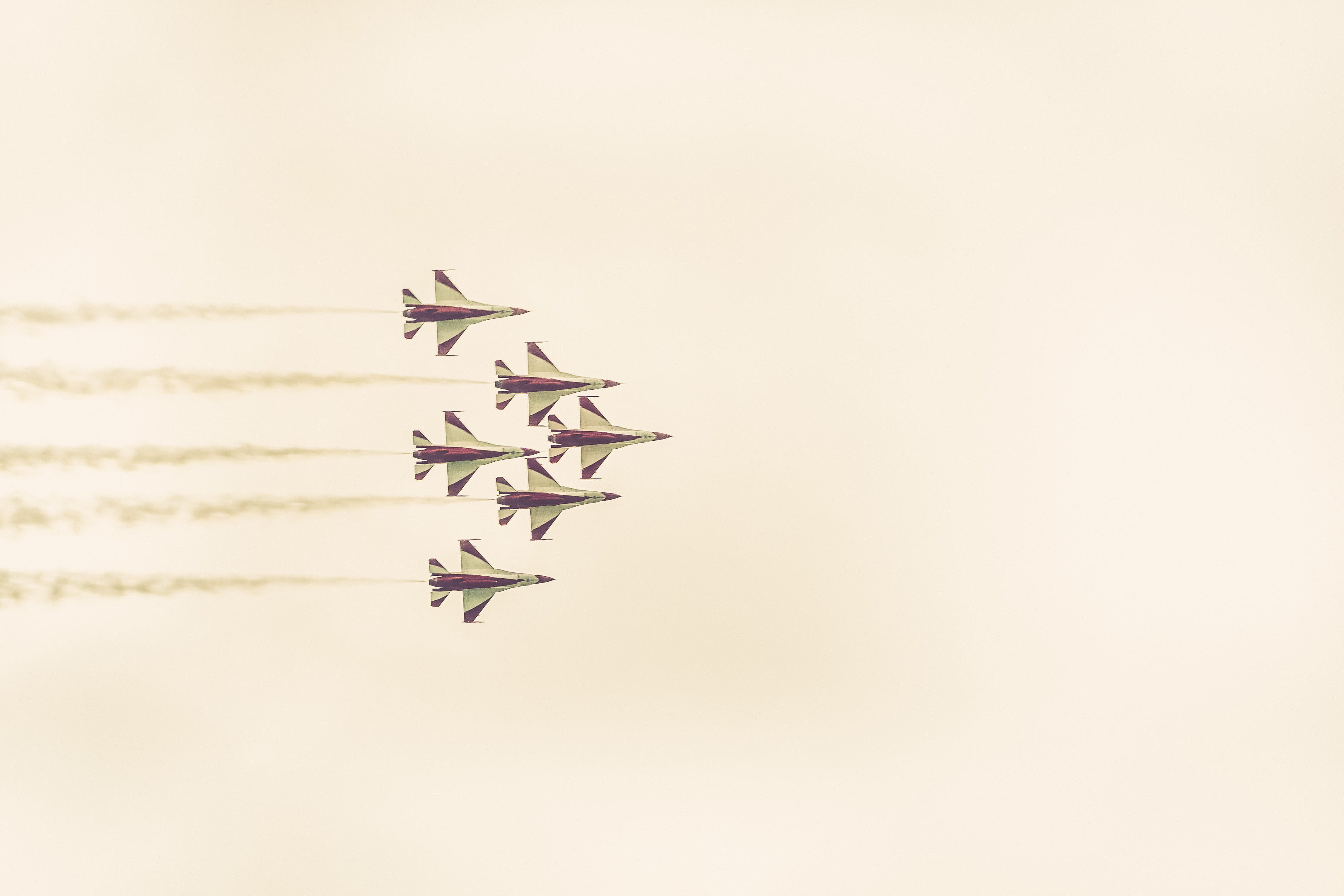 sky, smoke - physical structure, on the move, mode of transportation, cooperation, motion, arrangement, singapore, flying, teamwork, speed, order, f-16, HD Wallpaper