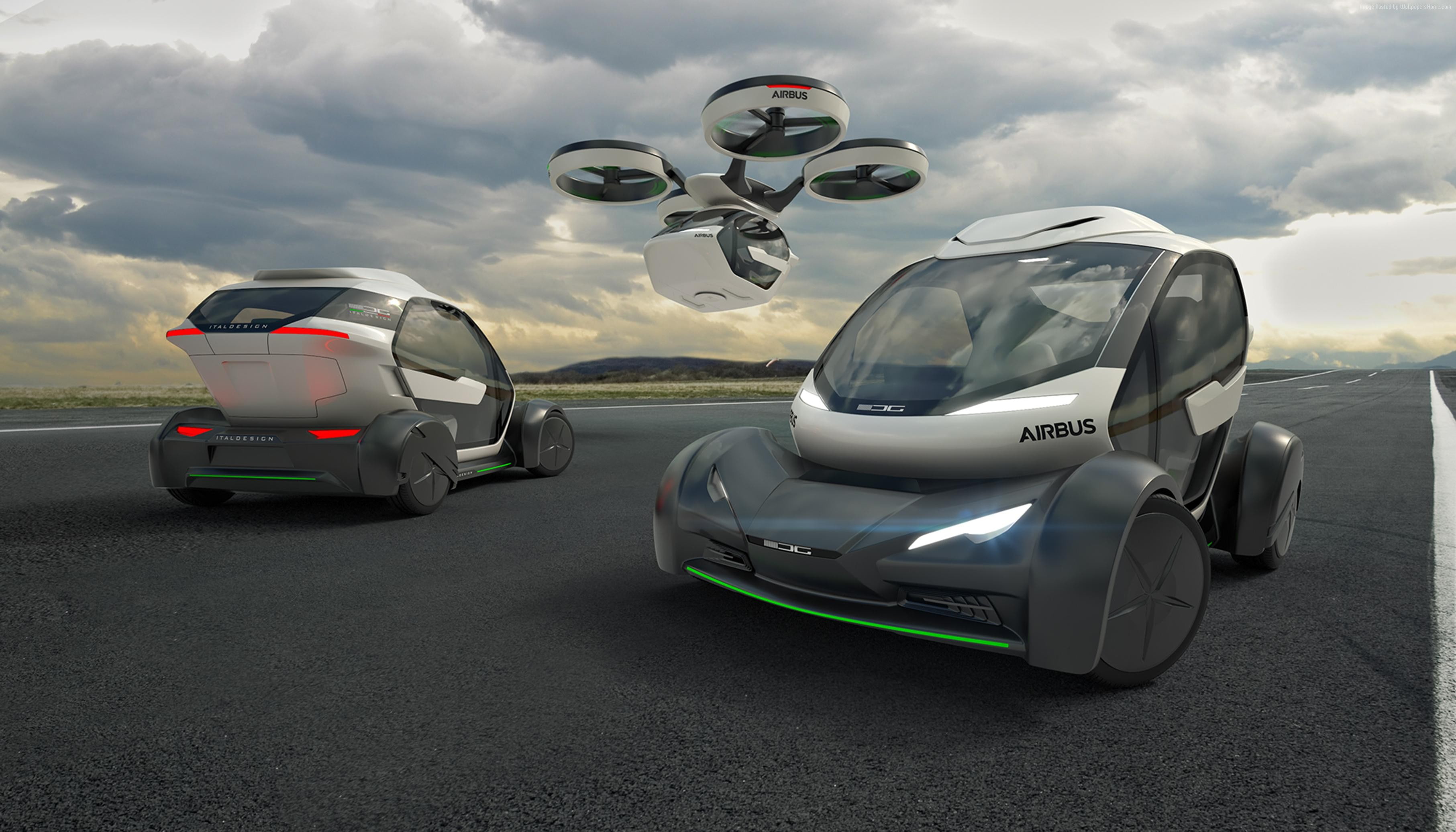 2K, Geneva Motor Show 2017, Air concept vehicle, Airbus Pop.Up, HD Wallpaper