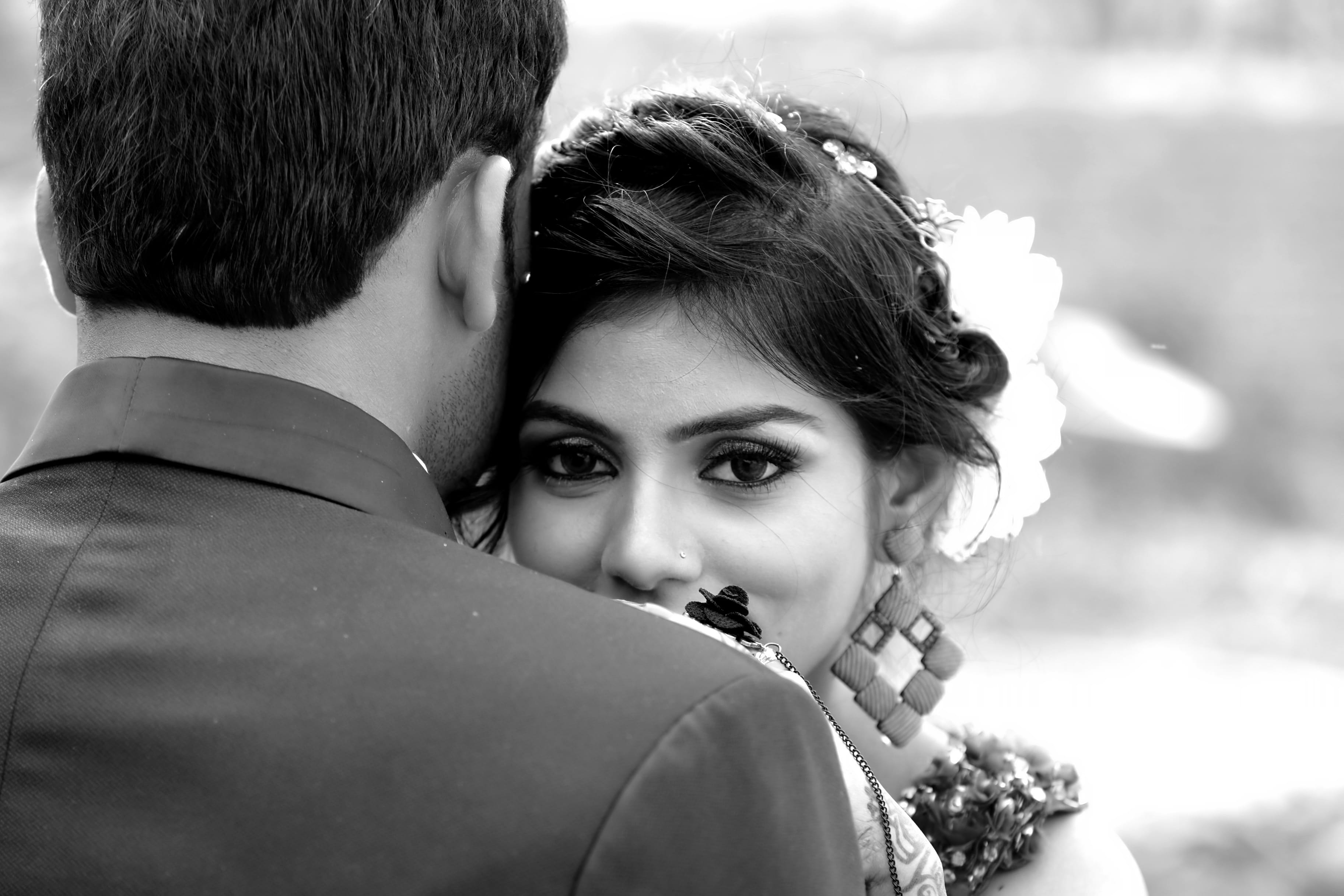 bride, young couple, woman, two people, blurred background, men, positive emotion, women, togetherness, love, 2K, dancing, groom, wear, young women, Bride and Groom, HD Wallpaper