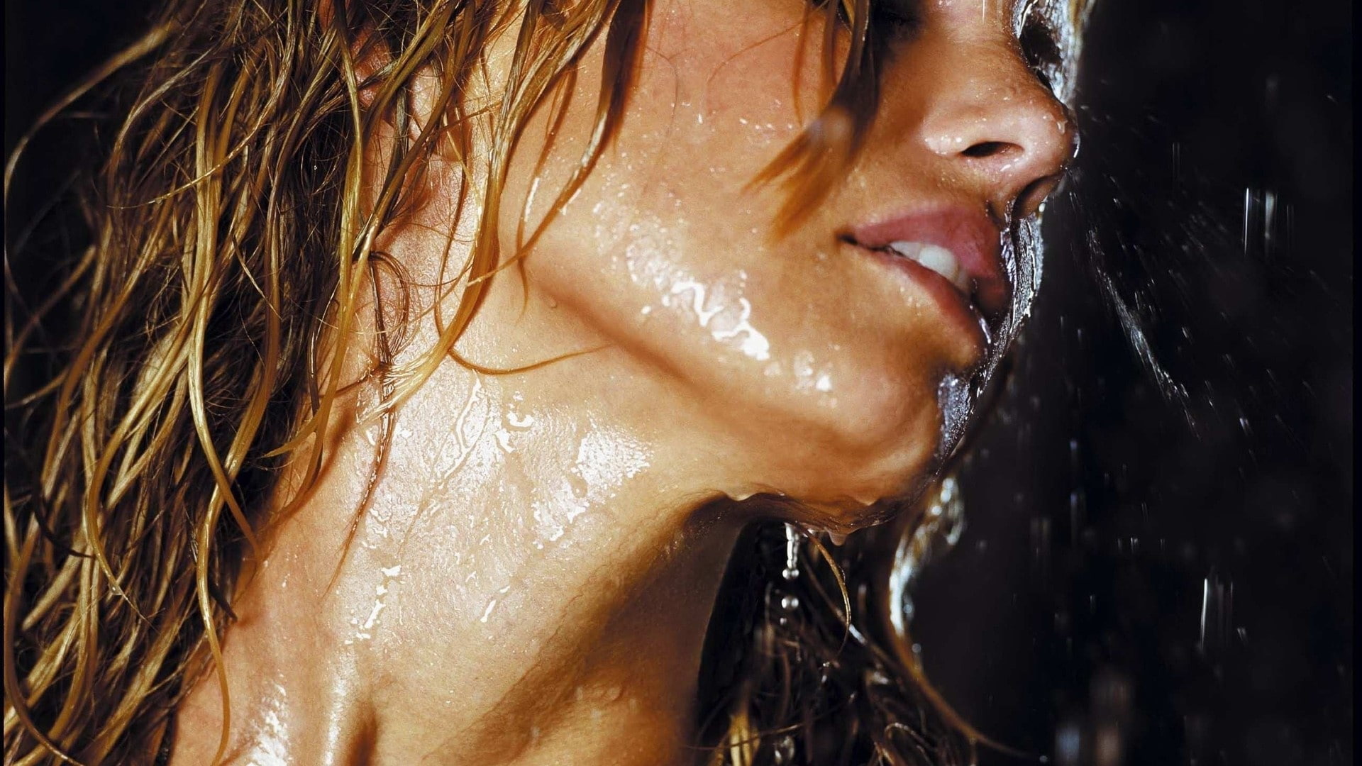 shower, Face, close-up, rain, wet hair, human hair, Girl, bathroom, domestic bathroom, 1080P, Wet, beautiful woman, young women, Lips, Drops, adult, hair, HD Wallpaper