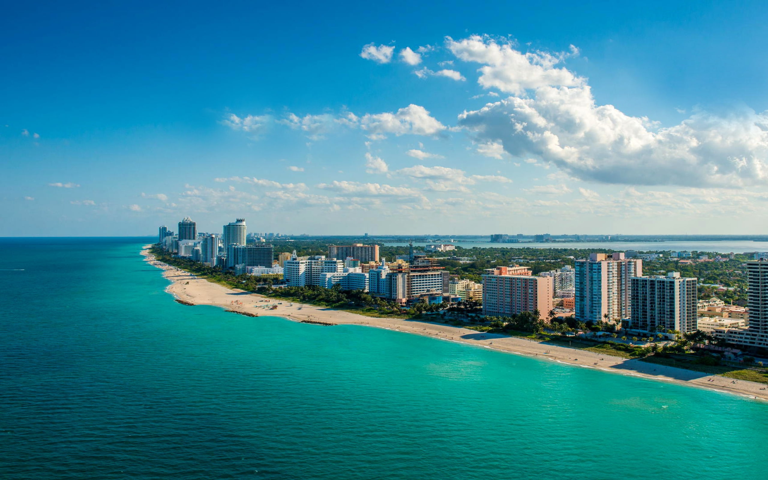 beach, 2K, south, wide, miami, HD Wallpaper