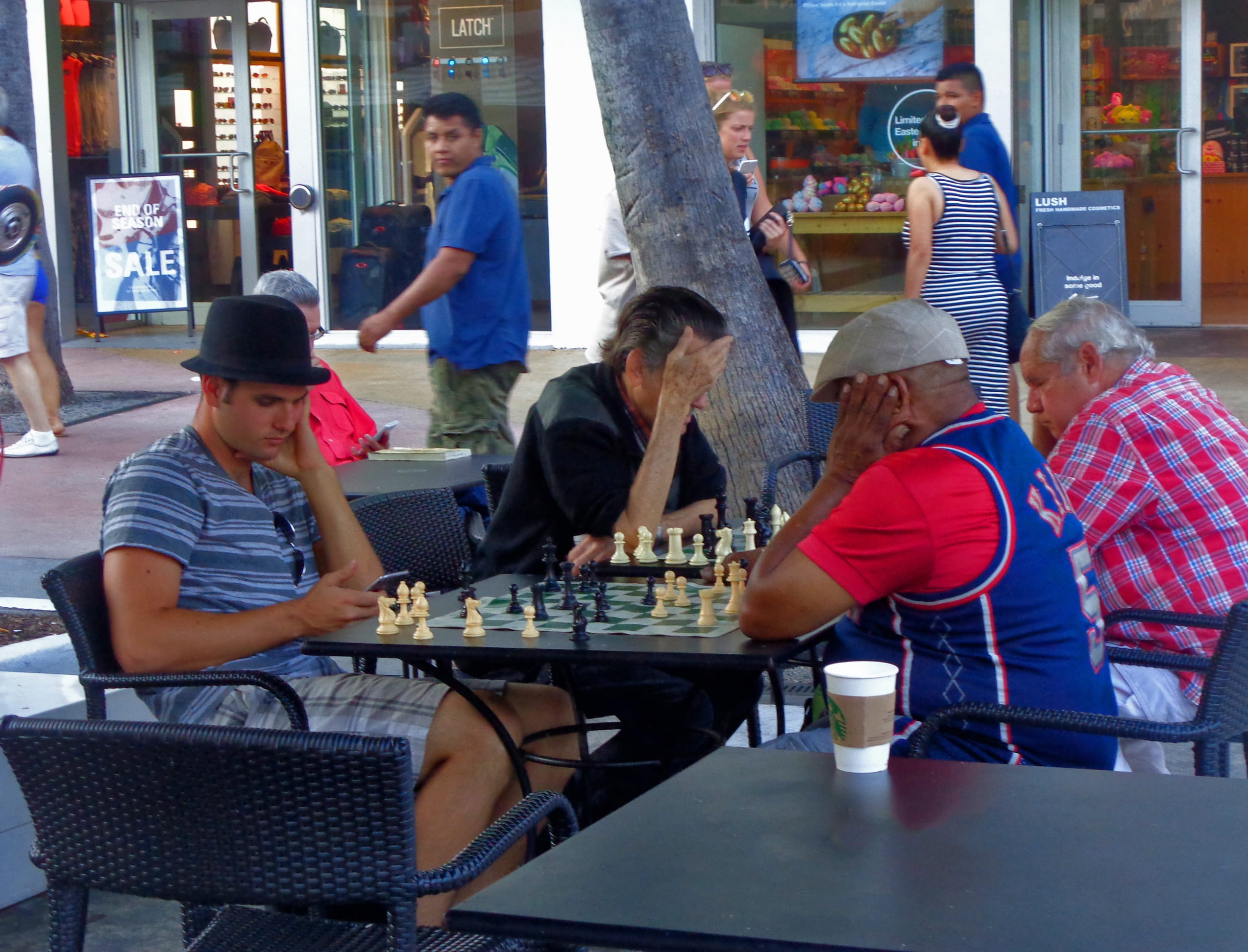 arts culture and entertainment, sitting, men, board, 1080P, thinking, people, south beach miami, concentration, incidental people, boys, relaxation, leisure, HD Wallpaper