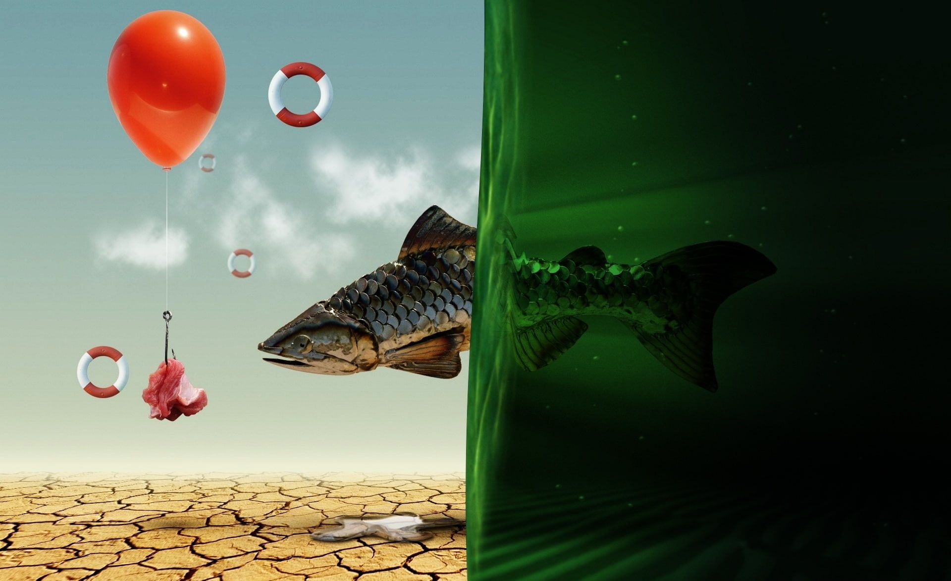 Aero, Fish, Creative, 1080P, Bait, HD Wallpaper