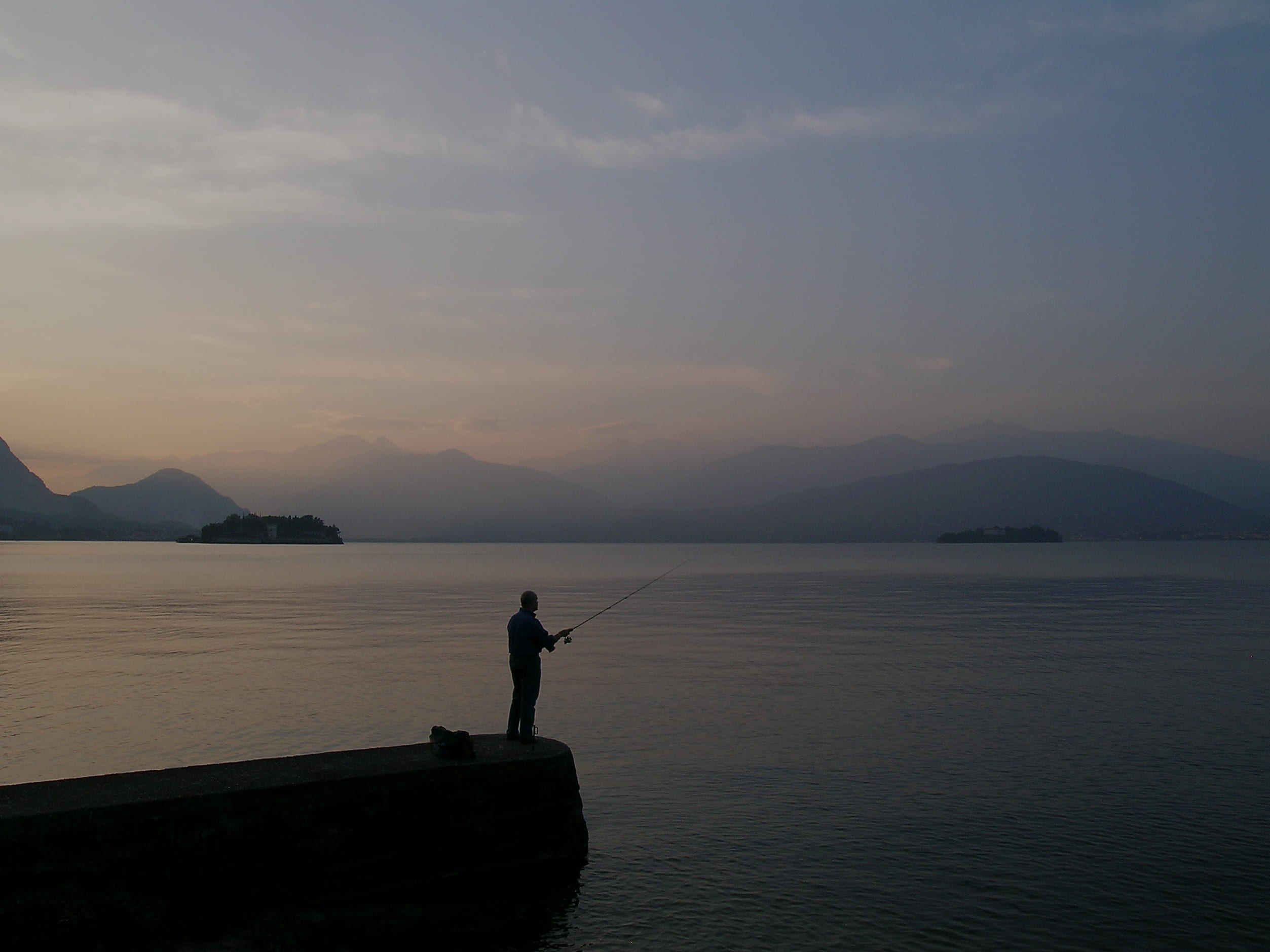 lifestyles, beauty in nature, lifestyle, rod, bait, scenics - nature, freshwater, reel, people, real people, 1080P, outdoors, hobby, sunset, lake, fish, HD Wallpaper