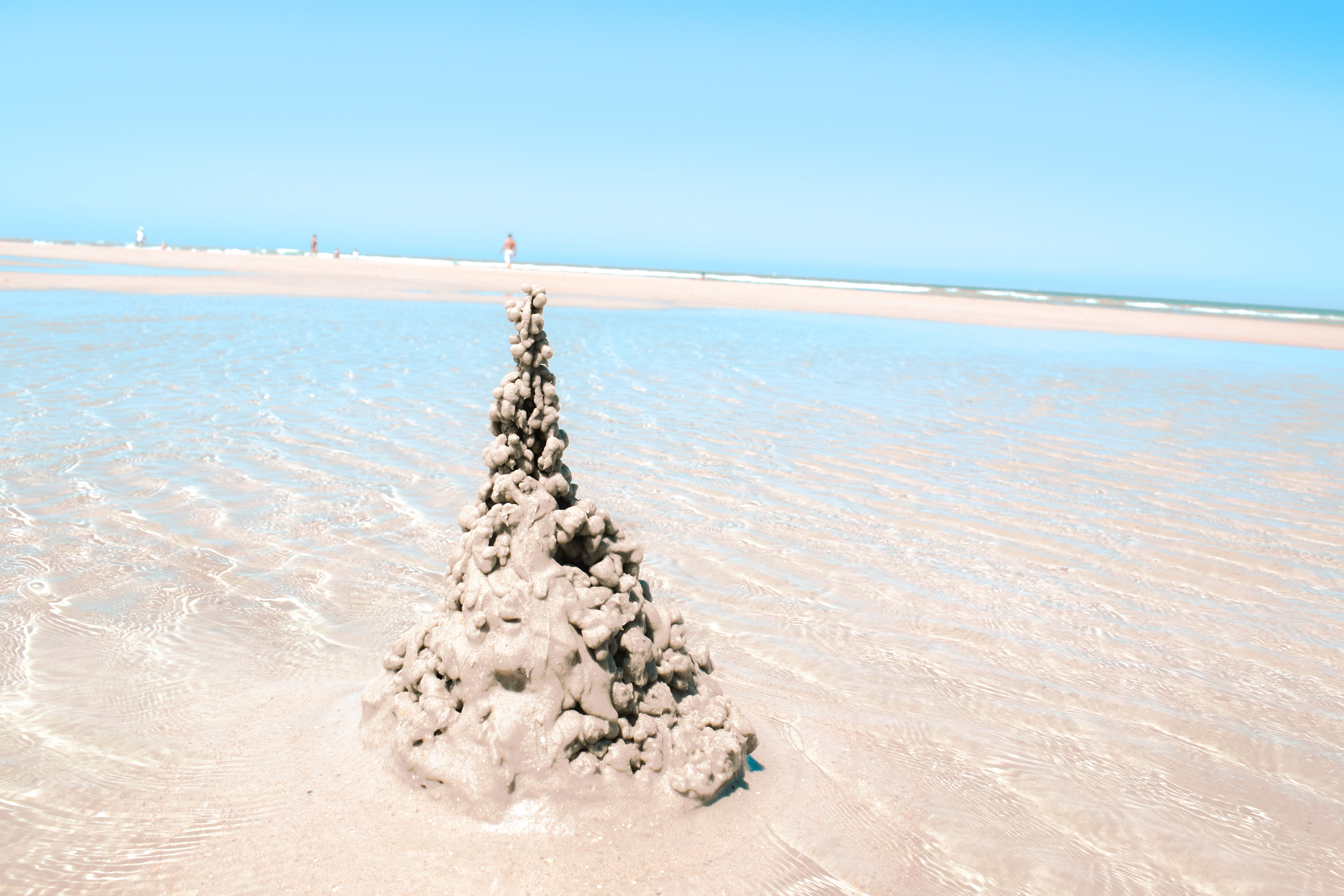 no people, sandy, land, sea, travel, shore, sand, beach, beauty in nature, sky, new smyrna beach, florida, nature, clear sky, waves, idyllic, tranquil scene, HD Wallpaper