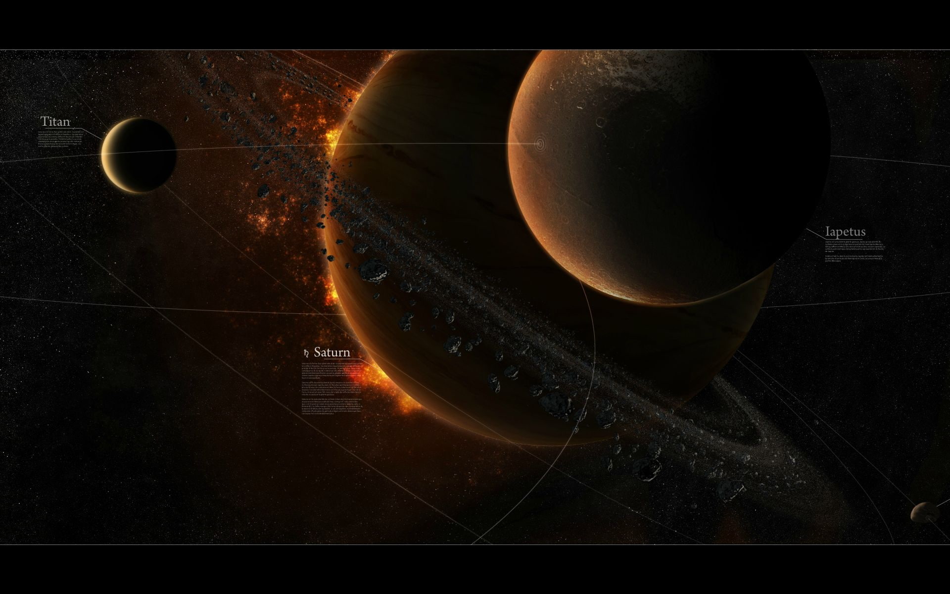 debris, planet, moon, hd, saturn, 1080P, space, HD Wallpaper