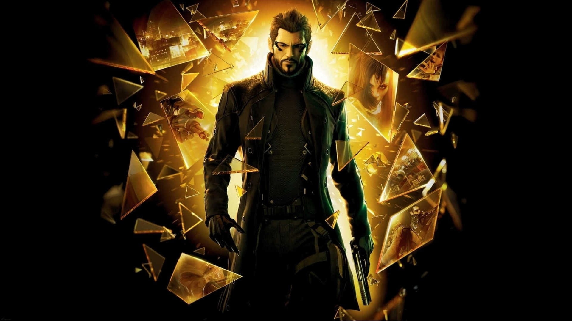 girl, debris, 1080P, glass, deus ex, cloak, HD Wallpaper