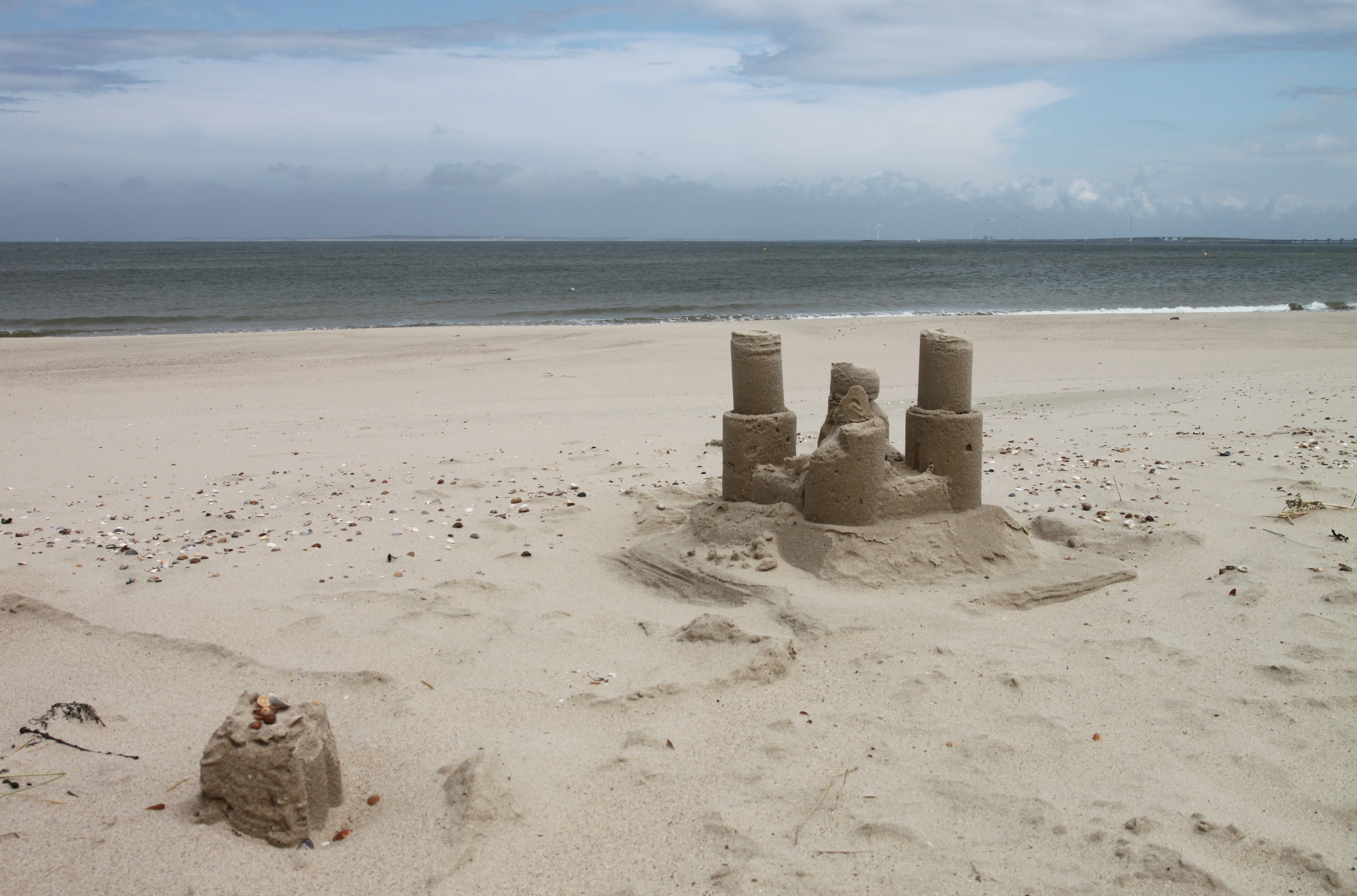water, beauty in nature, clouds, still life, sand, sand castle, land, heaven, walcheren, sky, horizon over water, day, nature, netherlands, cloud - sky, HD Wallpaper