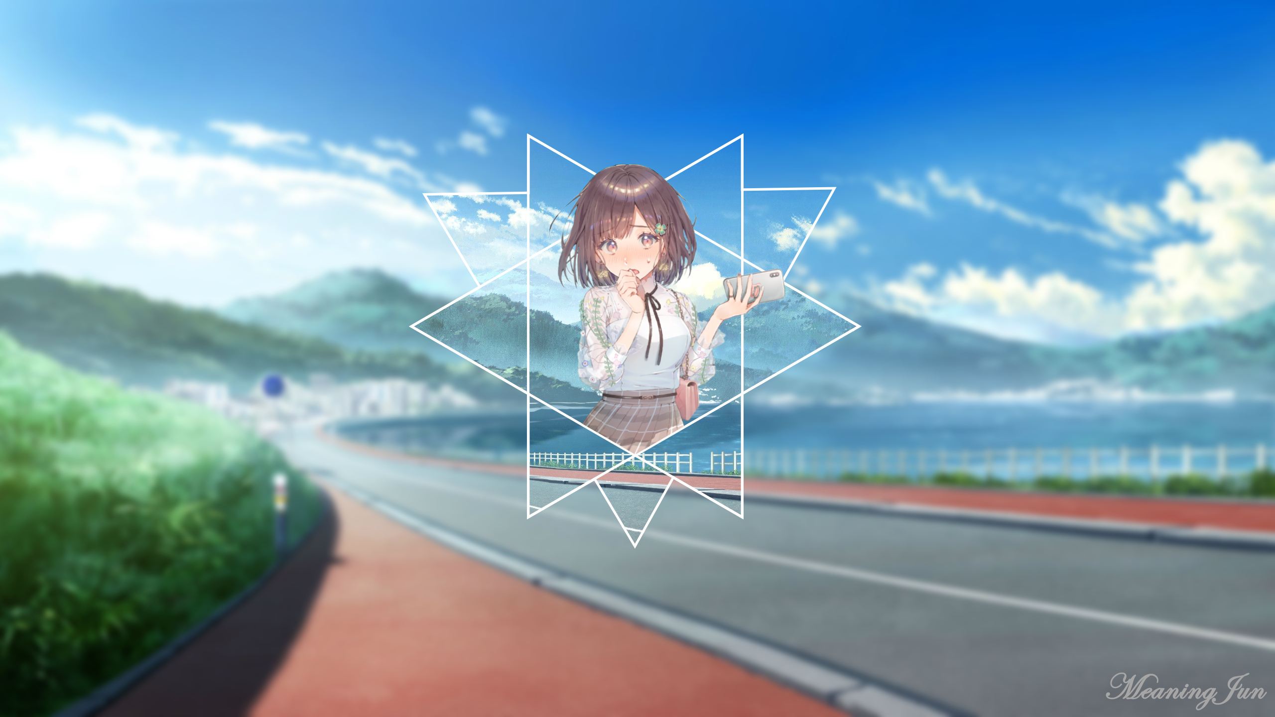 2K, anime girls, MeaningJun, anime, 2D, picture-in-picture, HD Wallpaper