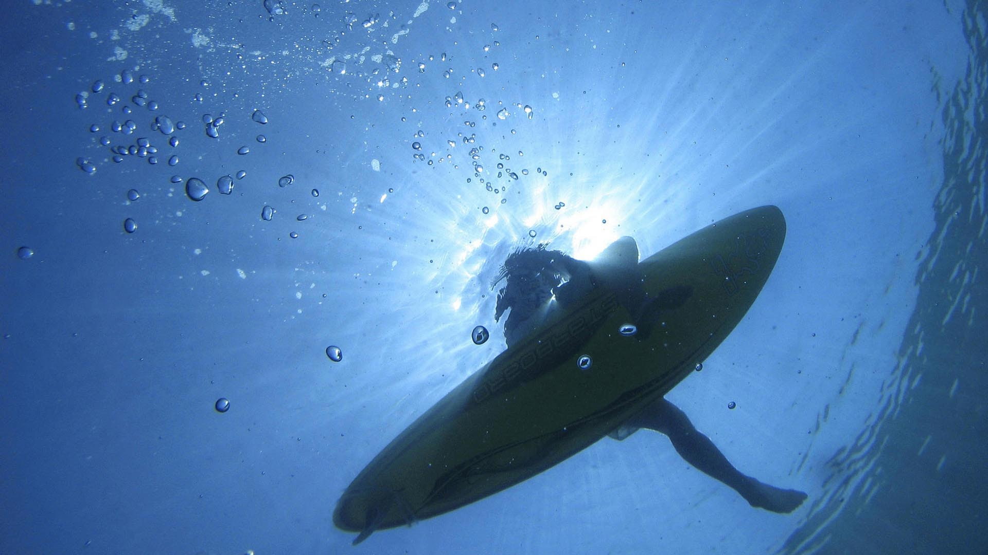 hd, below, 1080P, water, sea, surfing, HD Wallpaper