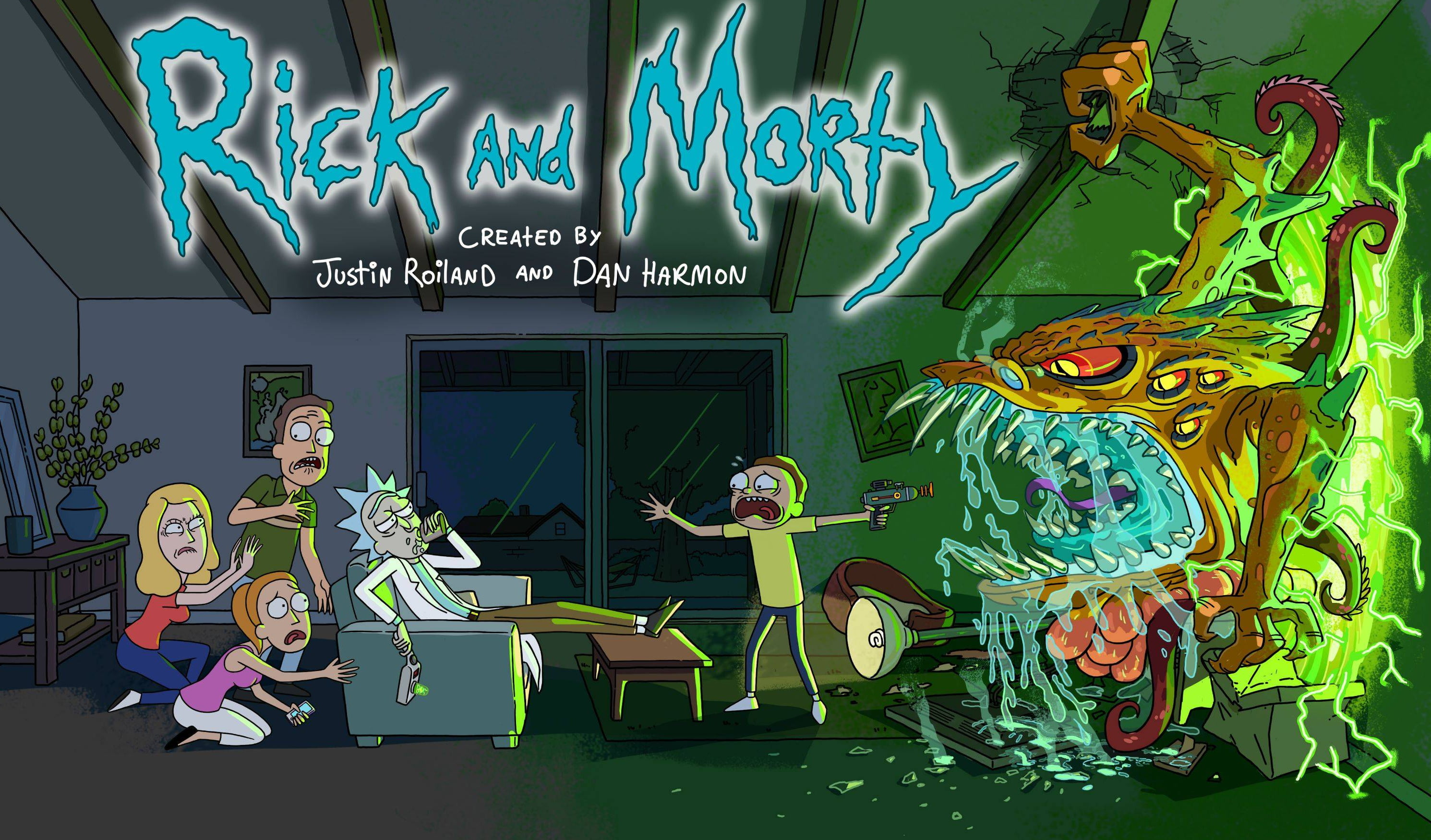 text, rick and morty, architecture, cartoons, art and craft, human representation, 2K, representation, arts culture and entertainment, male likeness, multi colored, HD Wallpaper