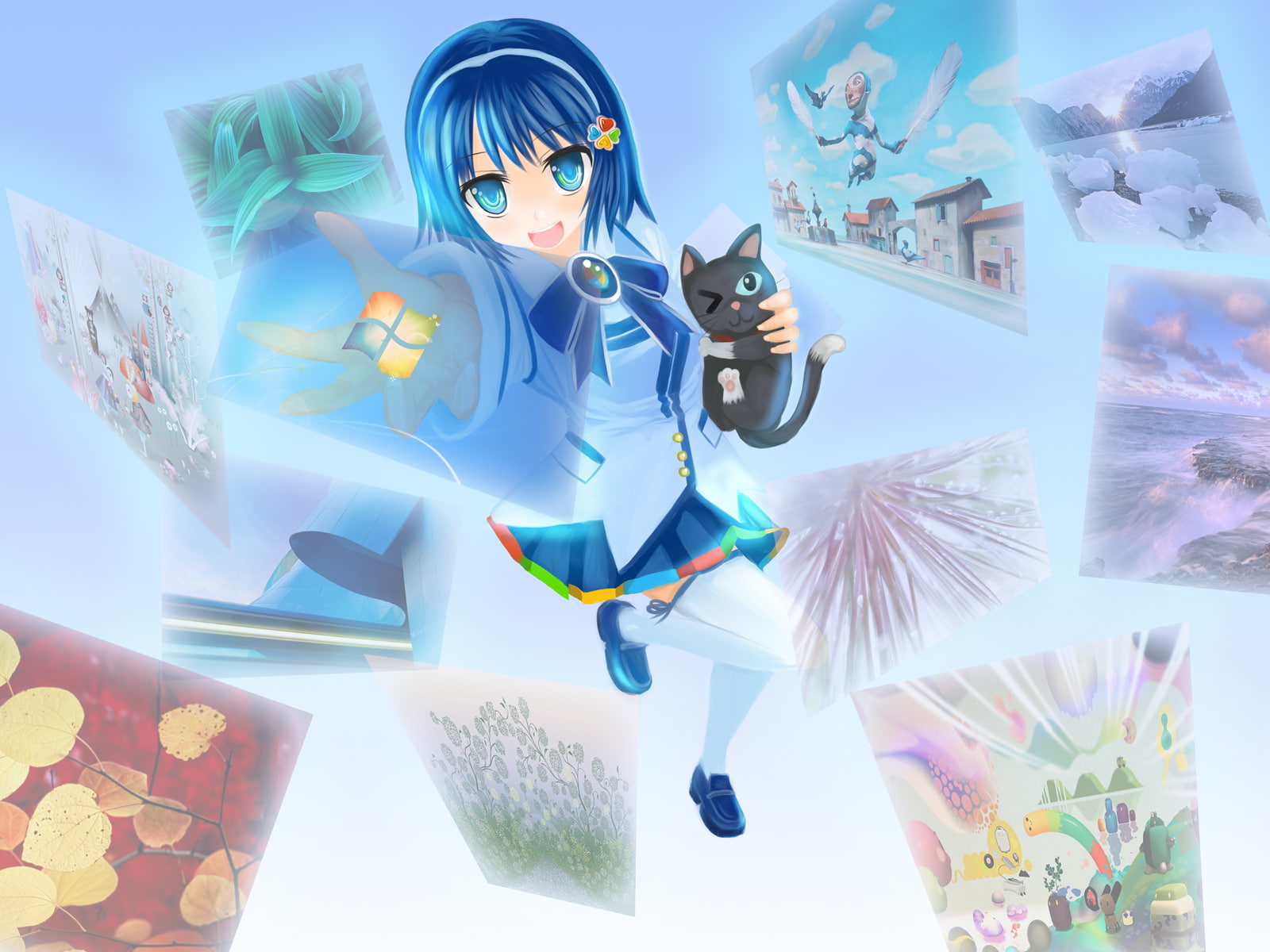 microsoft, madobe, 720P, os tan, windows, nanami, HD Wallpaper