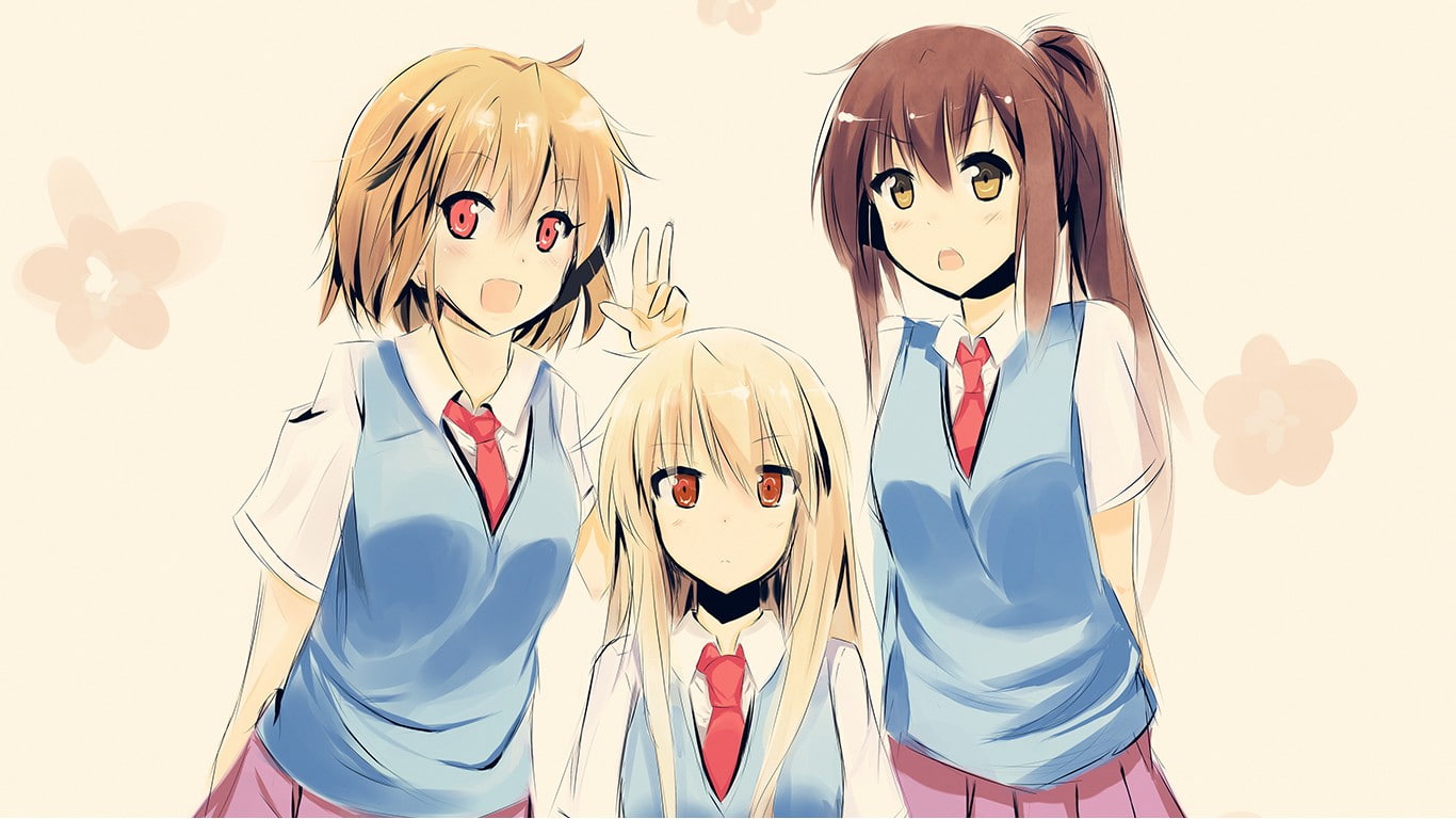 female likeness, Kamiigusa Misaki, digital composite, creativity, school uniform, Sakurasou no Pet na Kanojo, couple - relationship, 720P, art and craft, HD Wallpaper