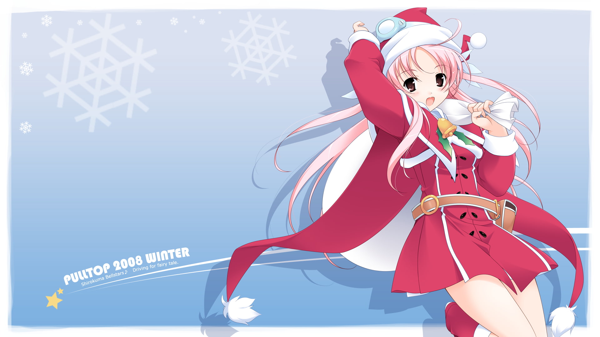 Hoshina Nanami, anime, art and craft, snow, event, red, Christmas, winter, celebration, holiday - event, white color, holiday, blue, women, cold temperature, HD Wallpaper