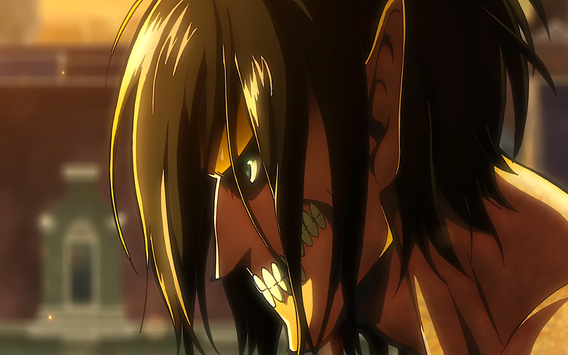 indoors, day, Anime, standing, yellow, no people, 1080P, connection, retro styled, communication, technology, Attack On Titan, focus on foreground, arts culture and entertainment, HD Wallpaper