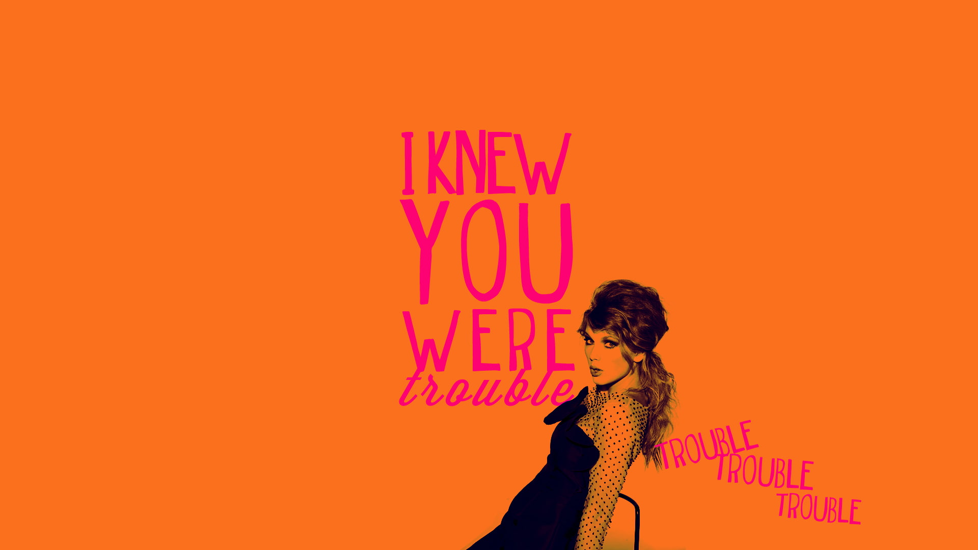 orange, swift, taylor, music, knew, hd, trouble, 1080P, HD Wallpaper