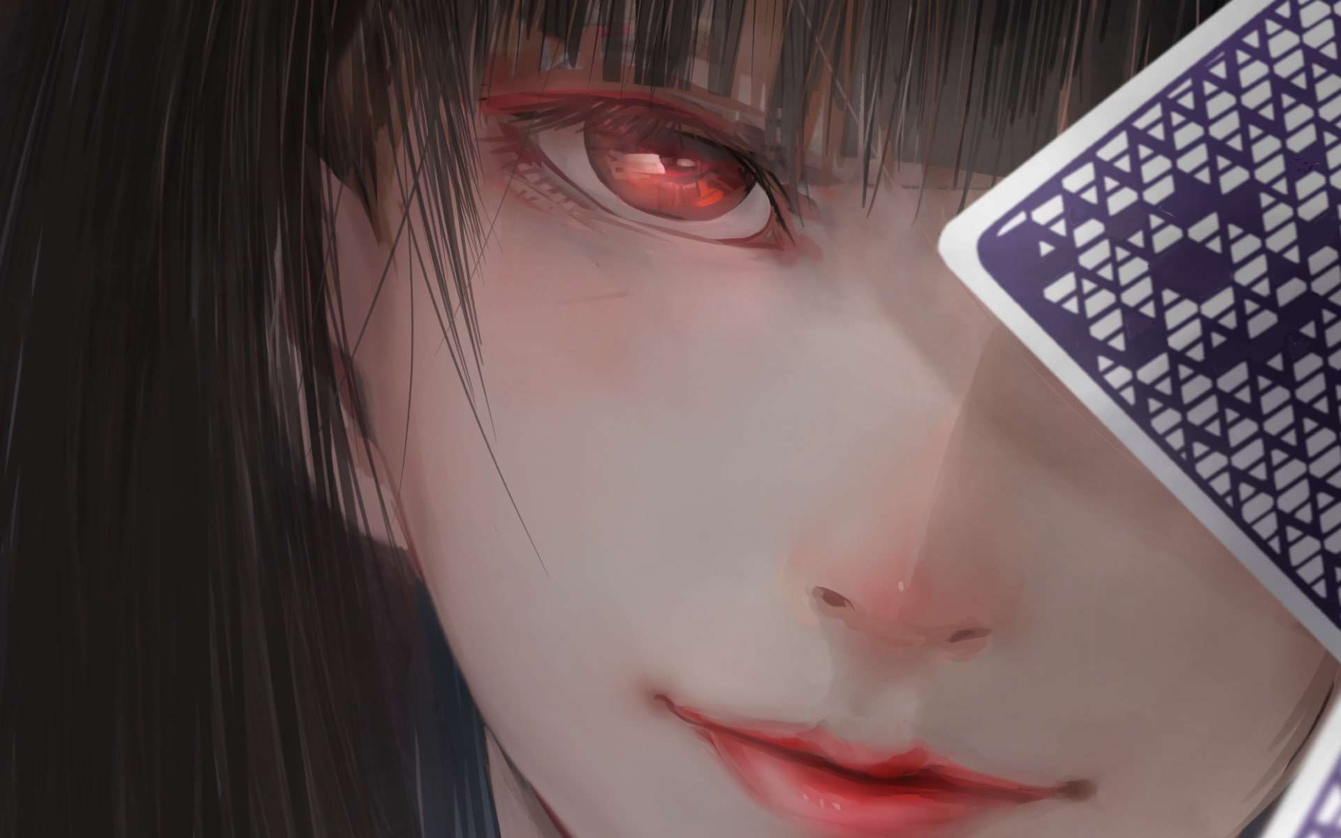 Jabami Yumeko, anime girls, Kakegurui, 1080P, HD Wallpaper