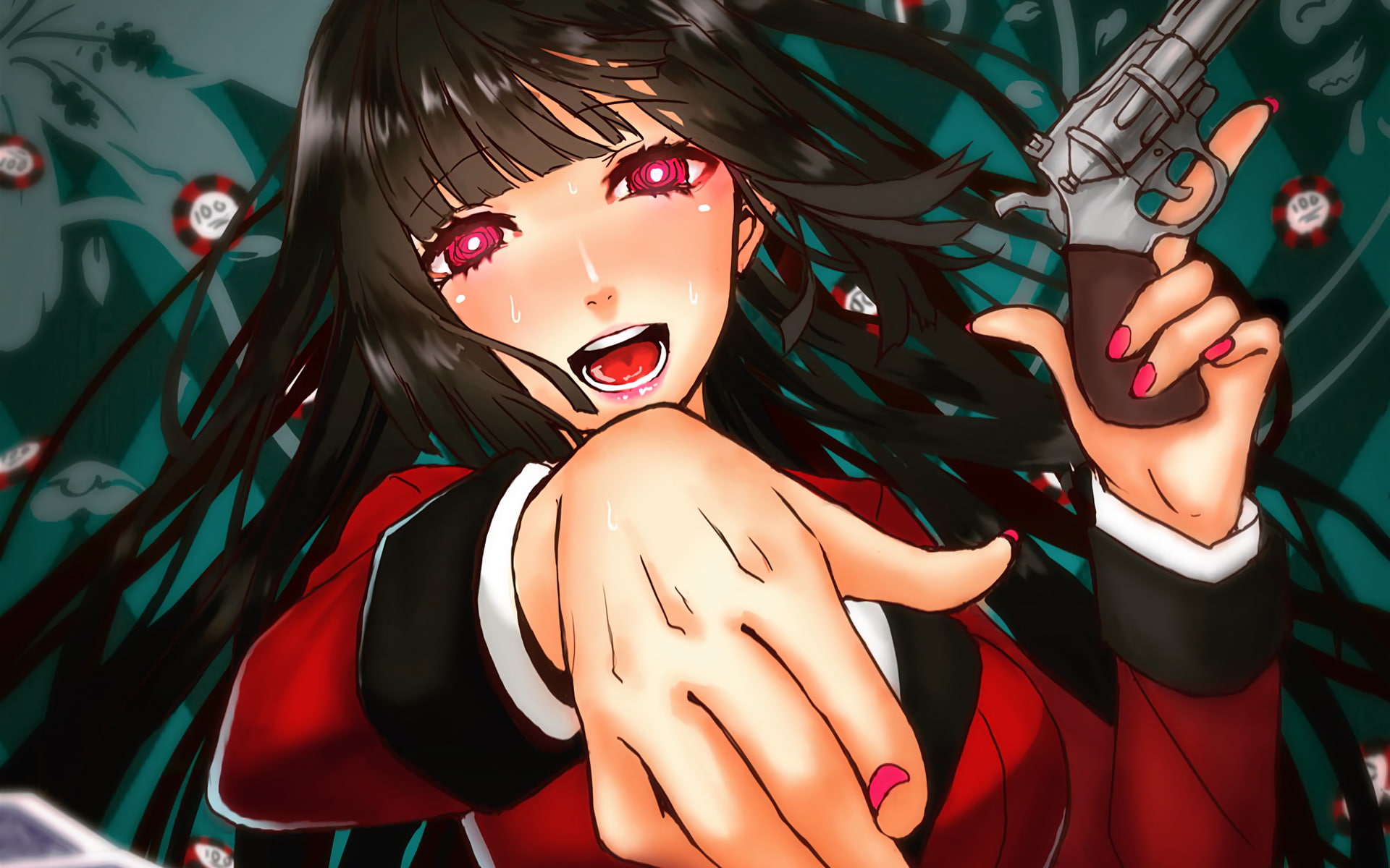 Kakegurui, Jabami Yumeko, 1080P, anime girls, HD Wallpaper