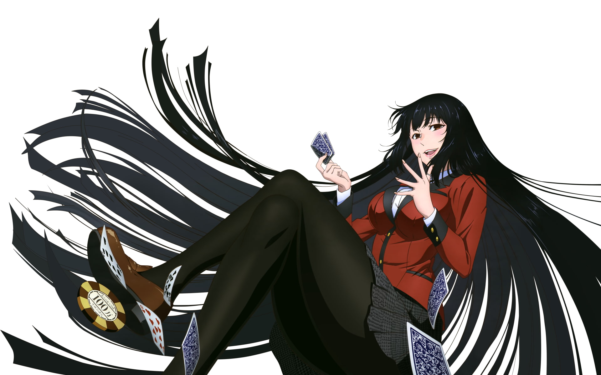 Kakegurui, 1080P, Anime, Yumeko Jabami, HD Wallpaper