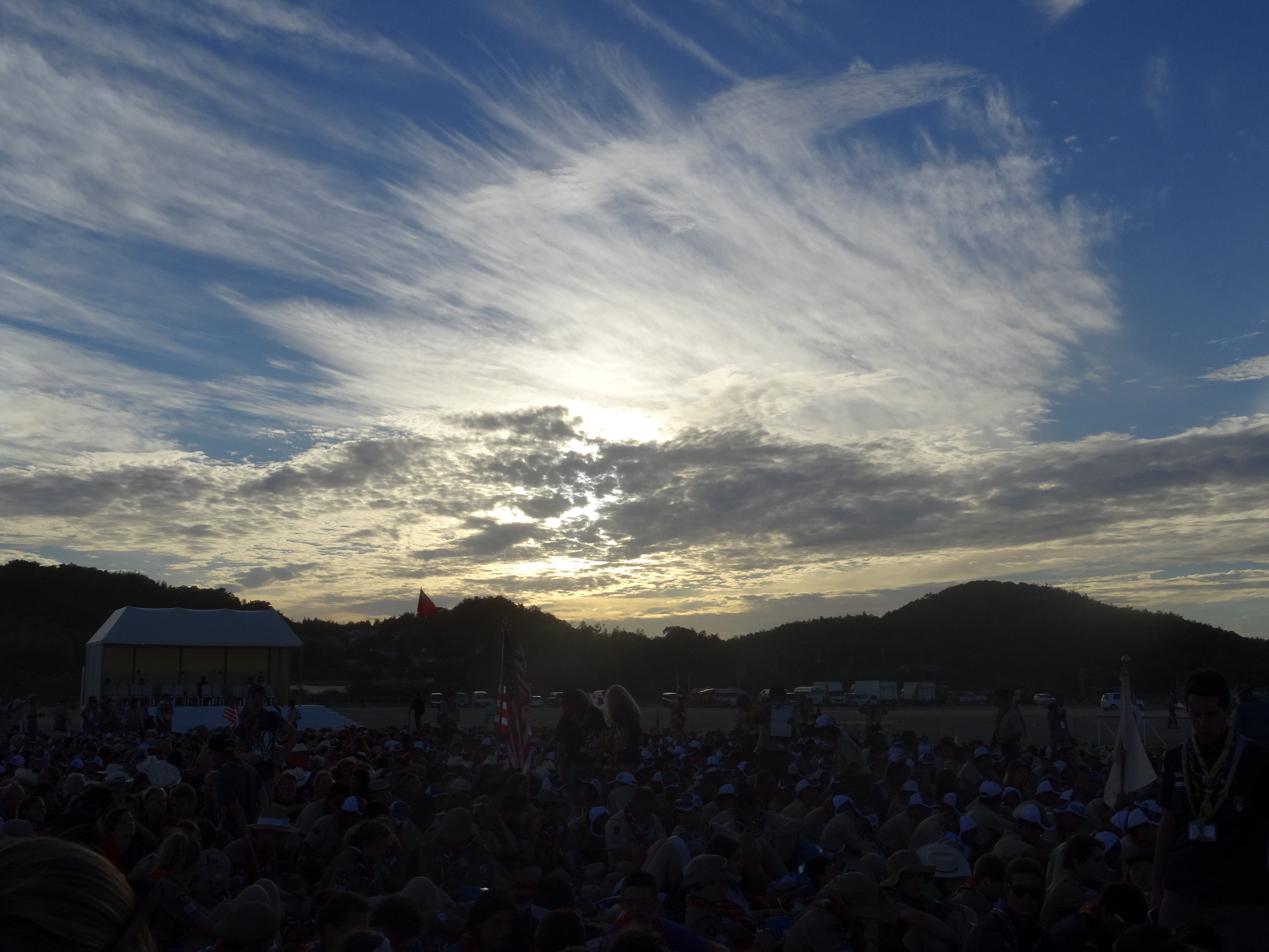 japan, cloud - sky, stage, festival, crowd, adult, scouting, people, building exterior, kirara-hama (23rd world scout jamboree site), leisure activity, HD Wallpaper