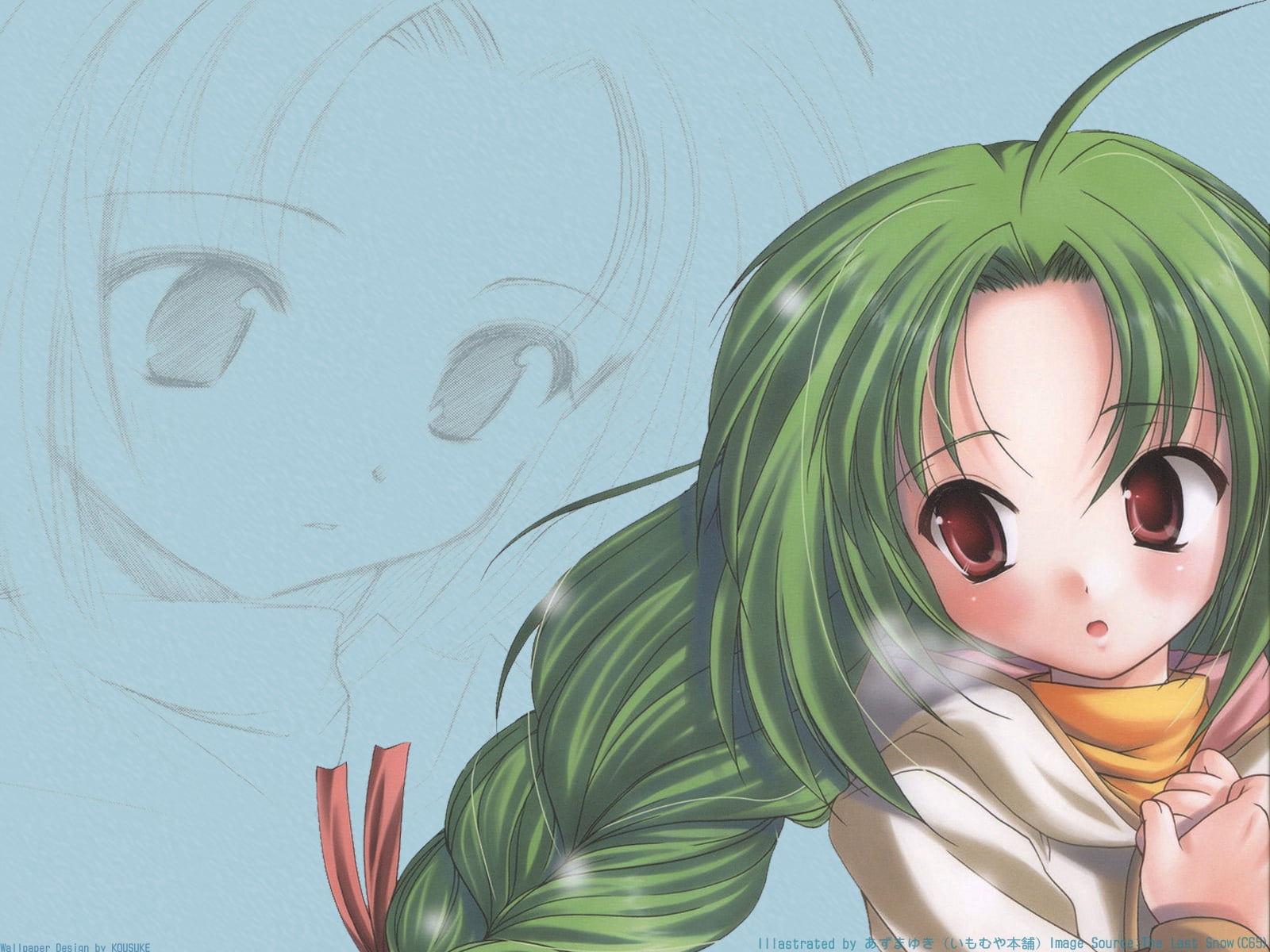 wall - building feature, day, look, outdoors, human representation, leaf, craft, innocence, green, creativity, hair, character, 720P, anime, braid, close-up, HD Wallpaper
