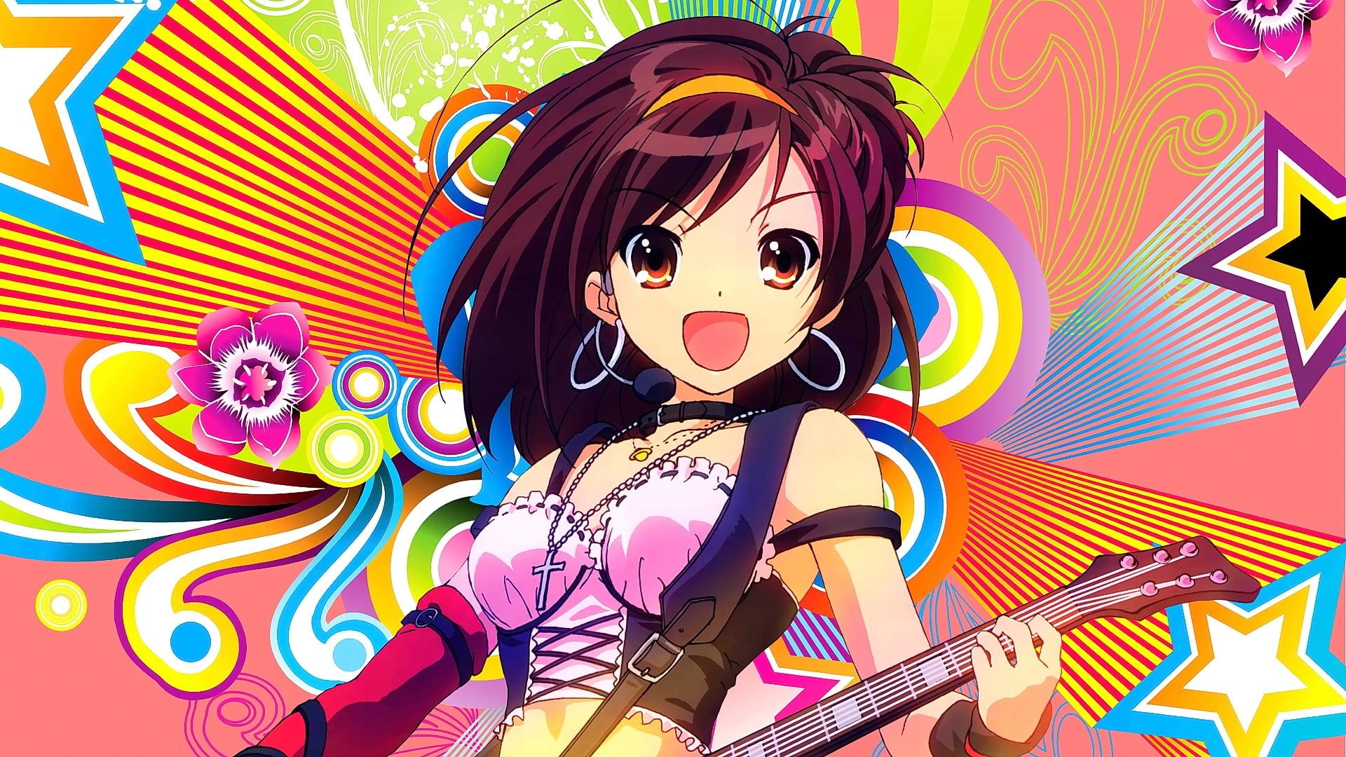 portrait, representation, looking at camera, nightlife, females, open mouth, Suzumiya Haruhi, anime girls, one person, women, arts culture and entertainment, HD Wallpaper