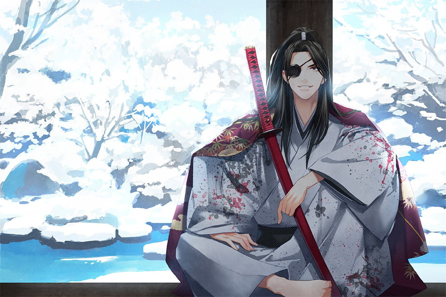 720P, series, aeda+keiji-long+hair-single, anime, sword, samurai, sengoku+basara, HD Wallpaper