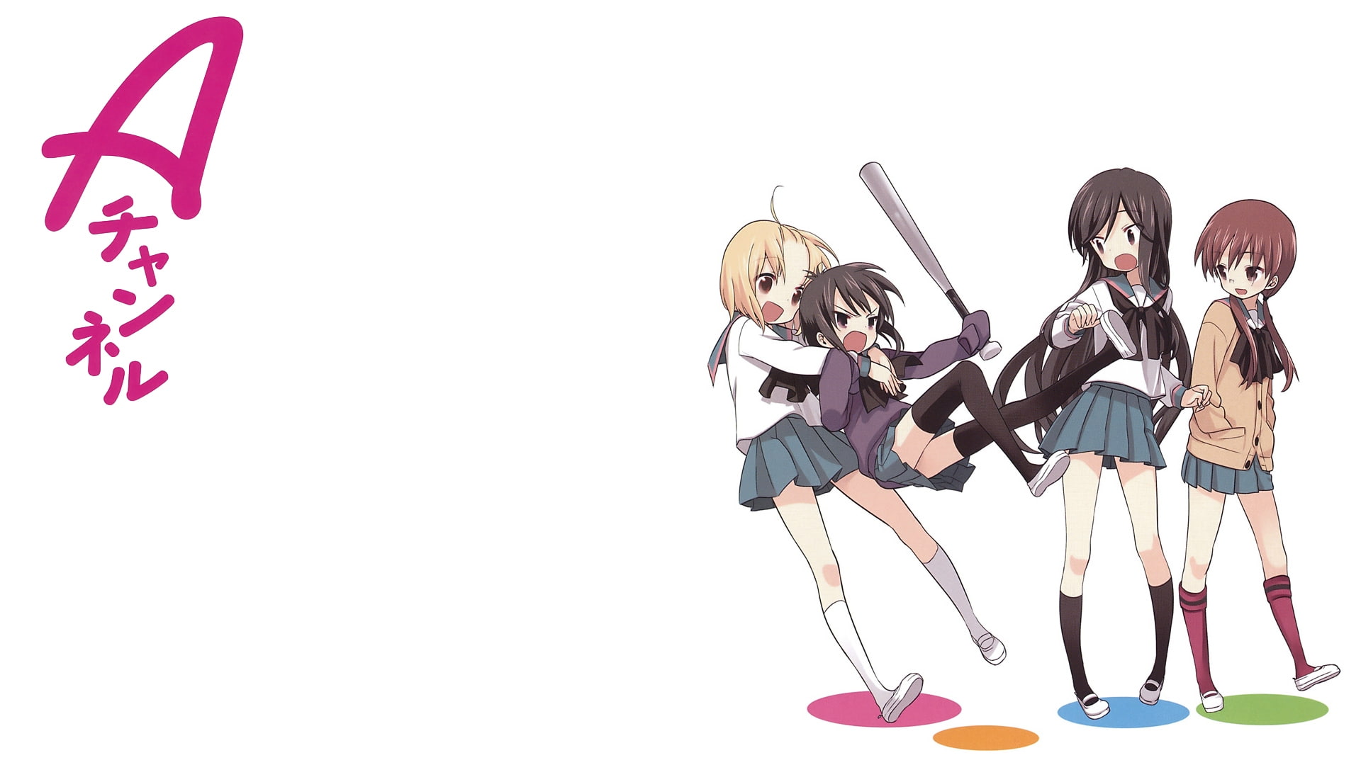 run, yuuko, tooru, nagisa, tennoji, momoki, nishi, ichii, 1080P, a channel, HD Wallpaper