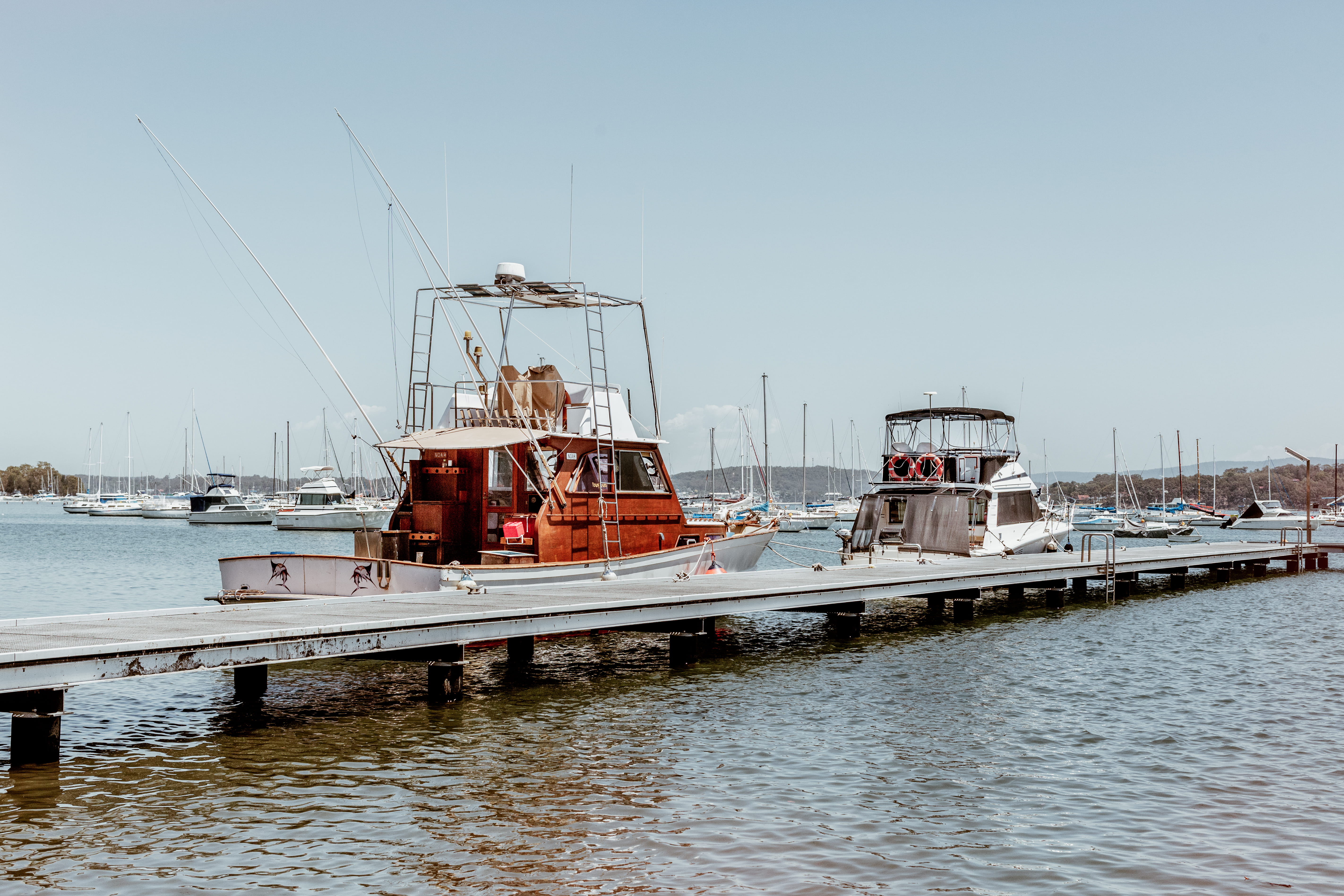 fishing trip, ship, nautical vessel, nature, sea, holiday, water, australia, fishing boat, passenger craft, 5K, camping, no people, moored, fishing industry, HD Wallpaper