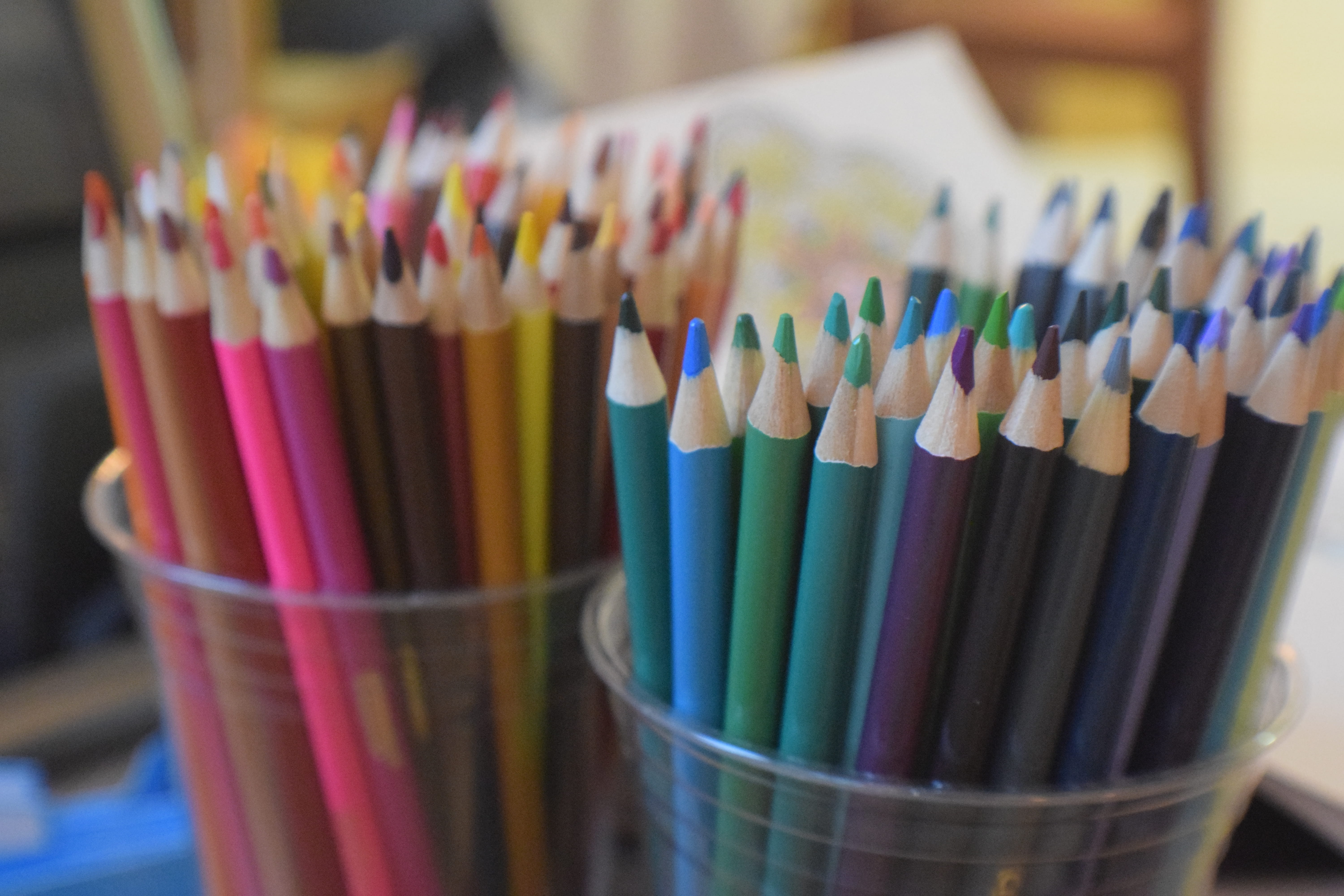 art and craft, abundance, close-up, choice, large group of objects, colored pencil, colors, color, variation, pencil, focus on foreground, vibrant color, HD Wallpaper