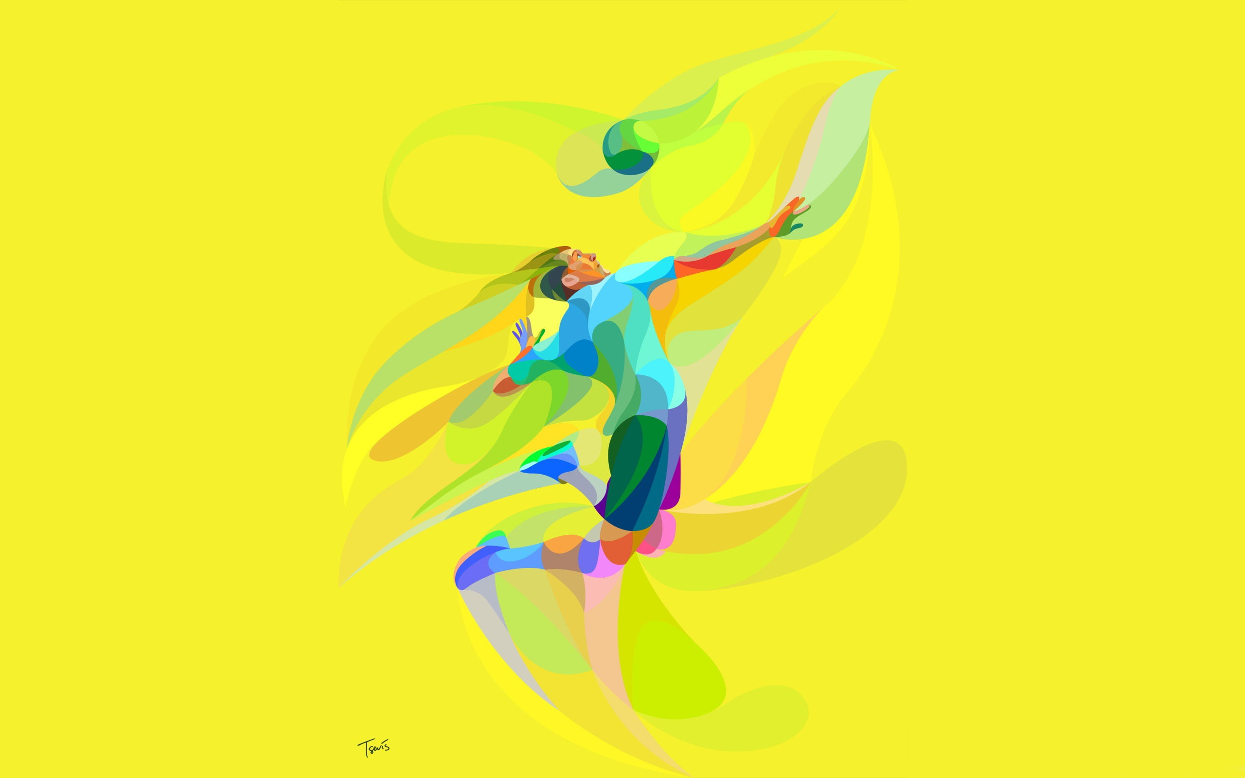 yellow background, olympic, women, pattern, blue, full length, one person, vitality, motion, water, volleyball, adult, green color, beautiful woman, rio, HD Wallpaper