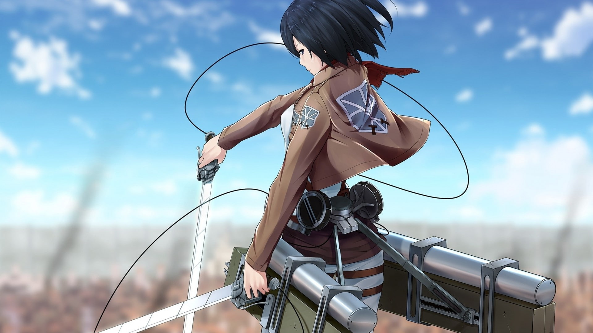 1080P, kyojin, shingeki, swords, mikasa, ackerman, HD Wallpaper