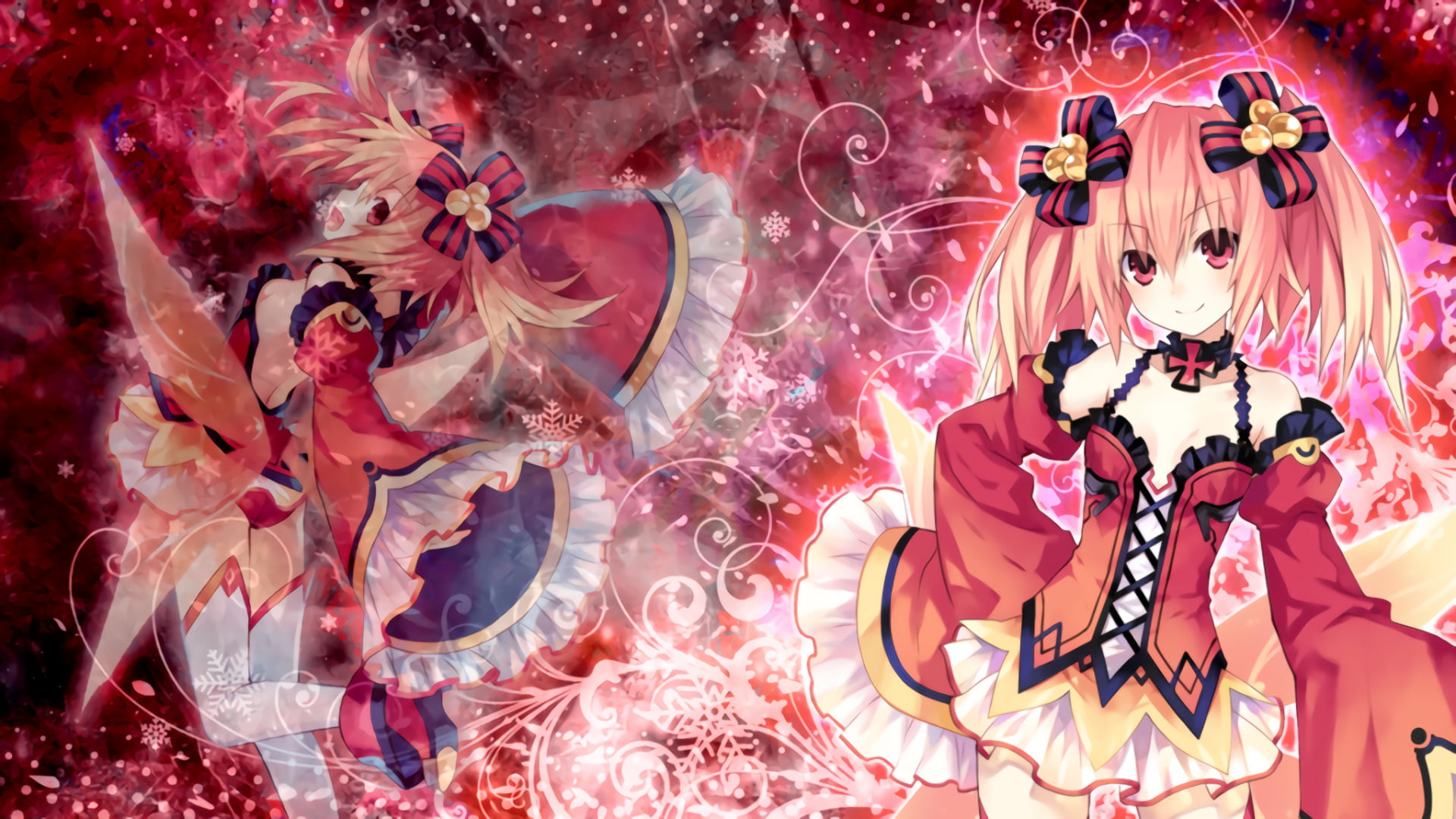 representation, illuminated, women, Red Eyes, Eryn (Fairy Fencer F), costume, real people, indoors, Fairy Fencer F, festival, animal wildlife, Anime, pink color, HD Wallpaper