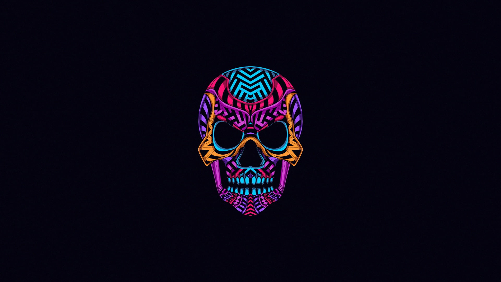 skull, artwork, 1080P, minimalism, simple background, angry, HD Wallpaper