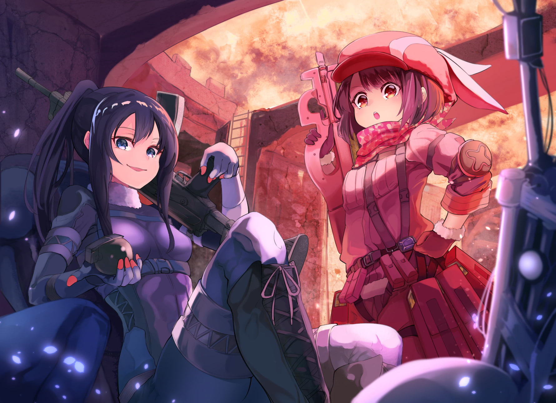 LLENN (Sword Art Online), 720P, Karen Kohiruimaki, Sword Art Online, Elsa Kanzaki, Gun, Pitohui (Sword Art Online), Sword Art Online Alternative: Gun Gale, HD Wallpaper