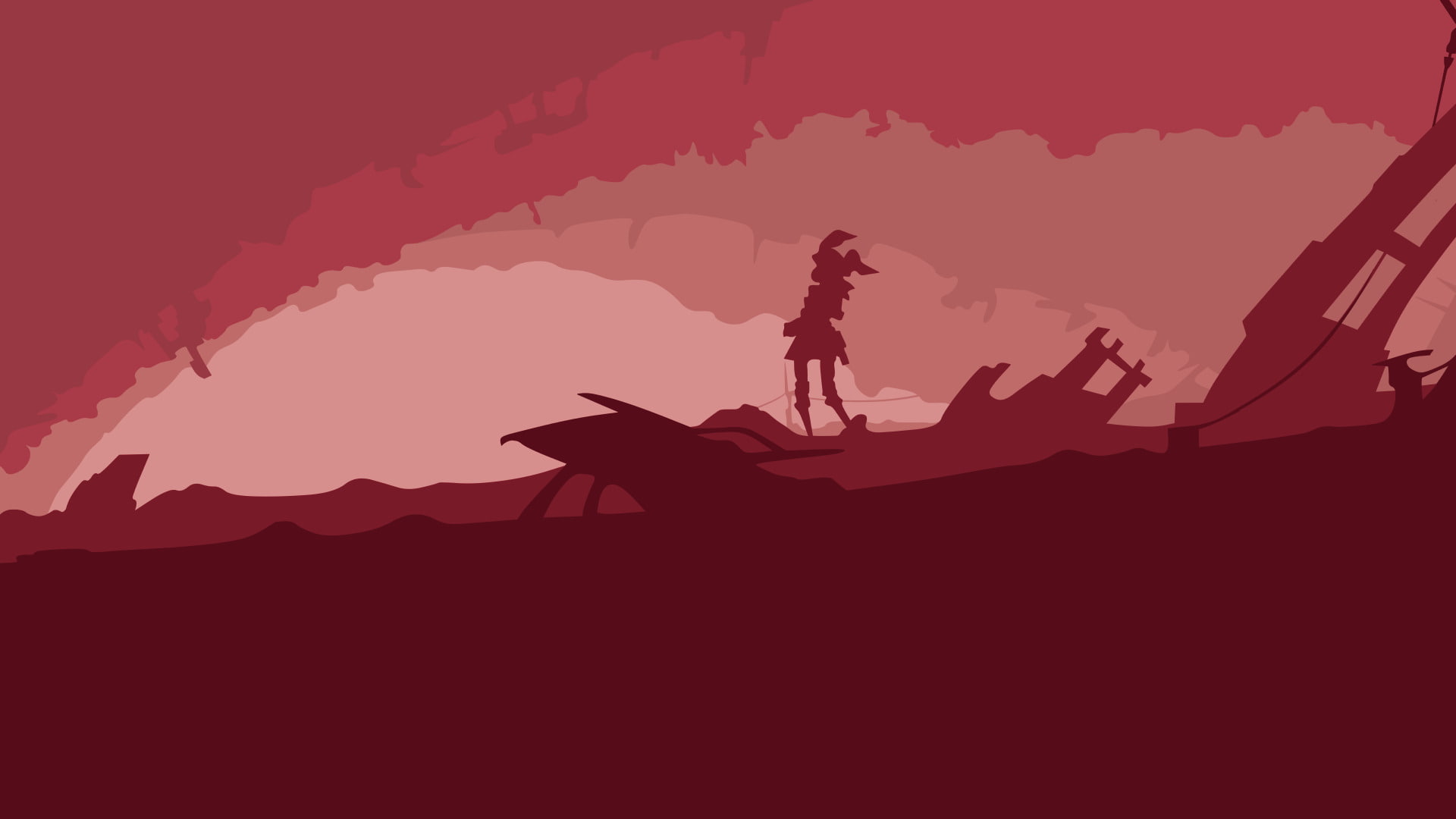 nature, sky, Sword Art Online Alternative: Gun Gale Online, arts culture and entertainment, Minimalist, outdoors, 1080P, silhouette, mountain, lifestyles, HD Wallpaper
