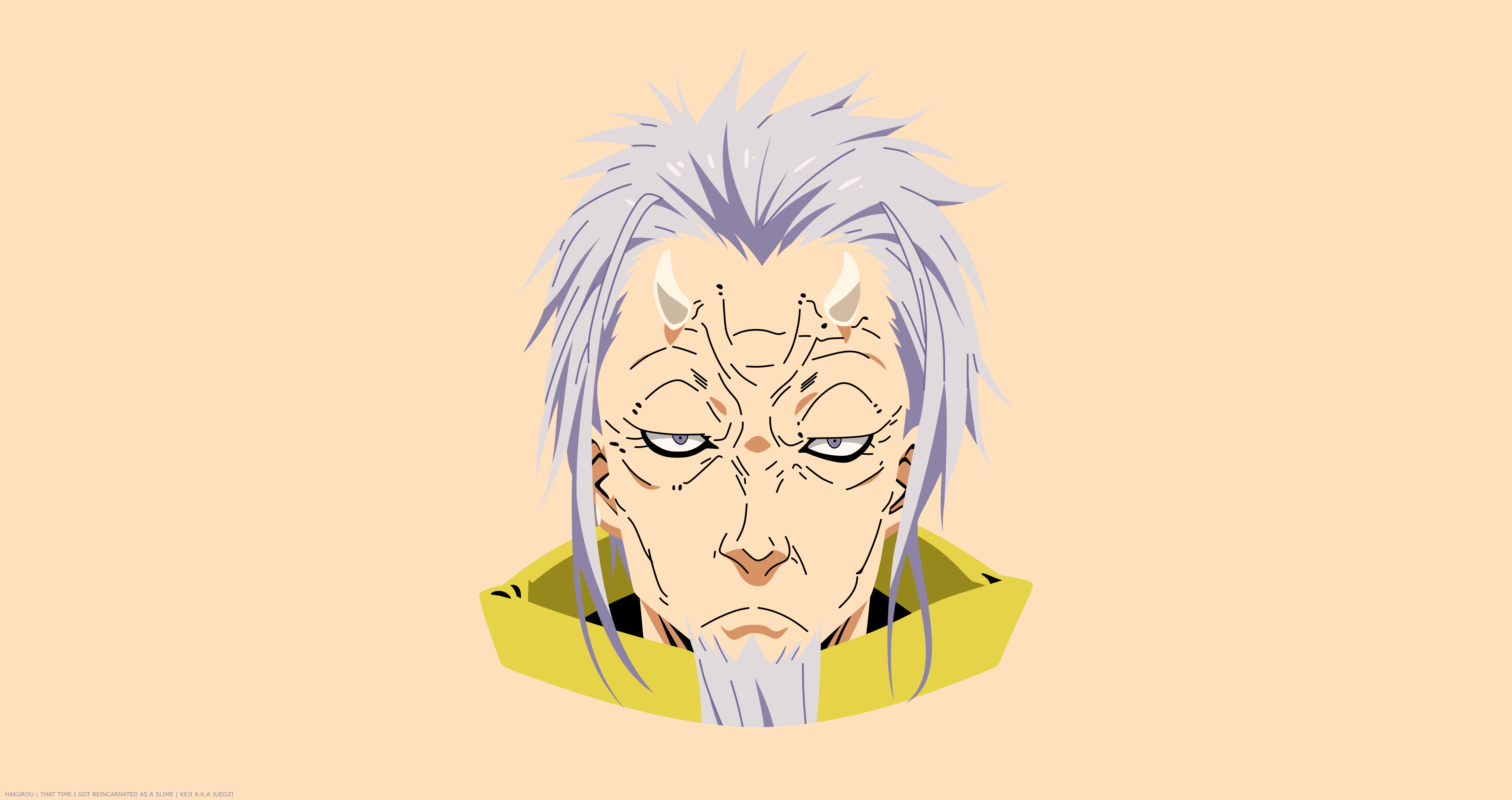 8K, Face, Minimalist, That Time I Got Reincarnated as a Slime, Hakurou (That Time I Got Reincarnated as a Slime), Anime, HD Wallpaper