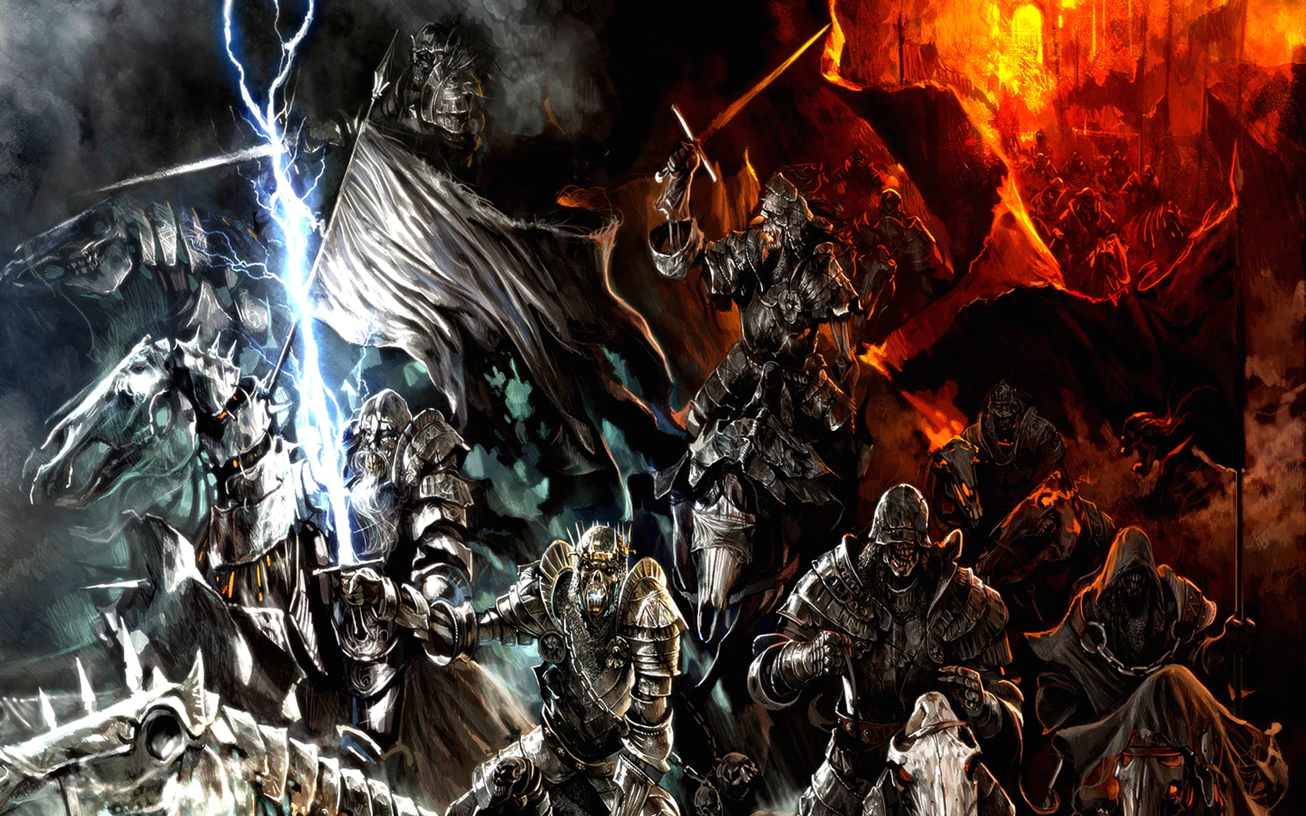 army, mountains, Lord of the rings, fire, 2K, orcs, HD Wallpaper