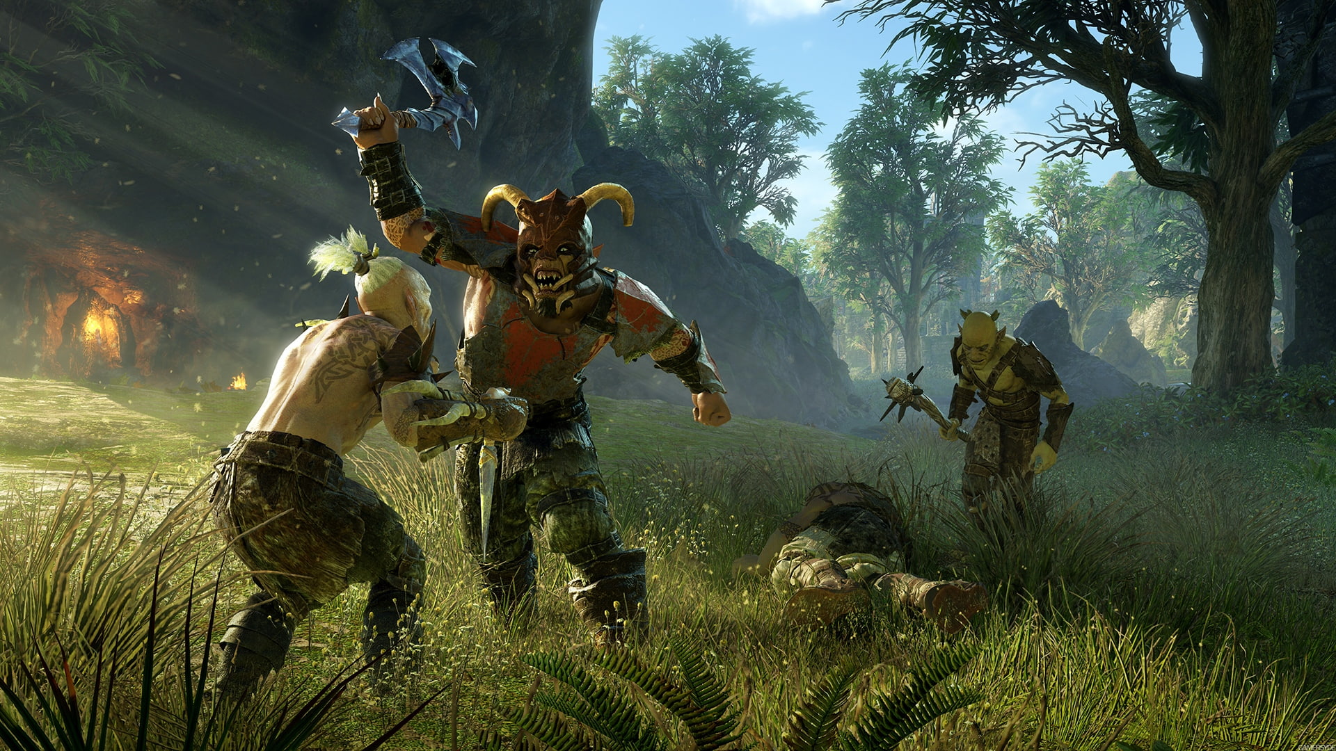video games, middle, Earth: Shadow of War, Earth, forest, Orc, Orcs, landscape, 1080P, The Lord Of The Rings, HD Wallpaper