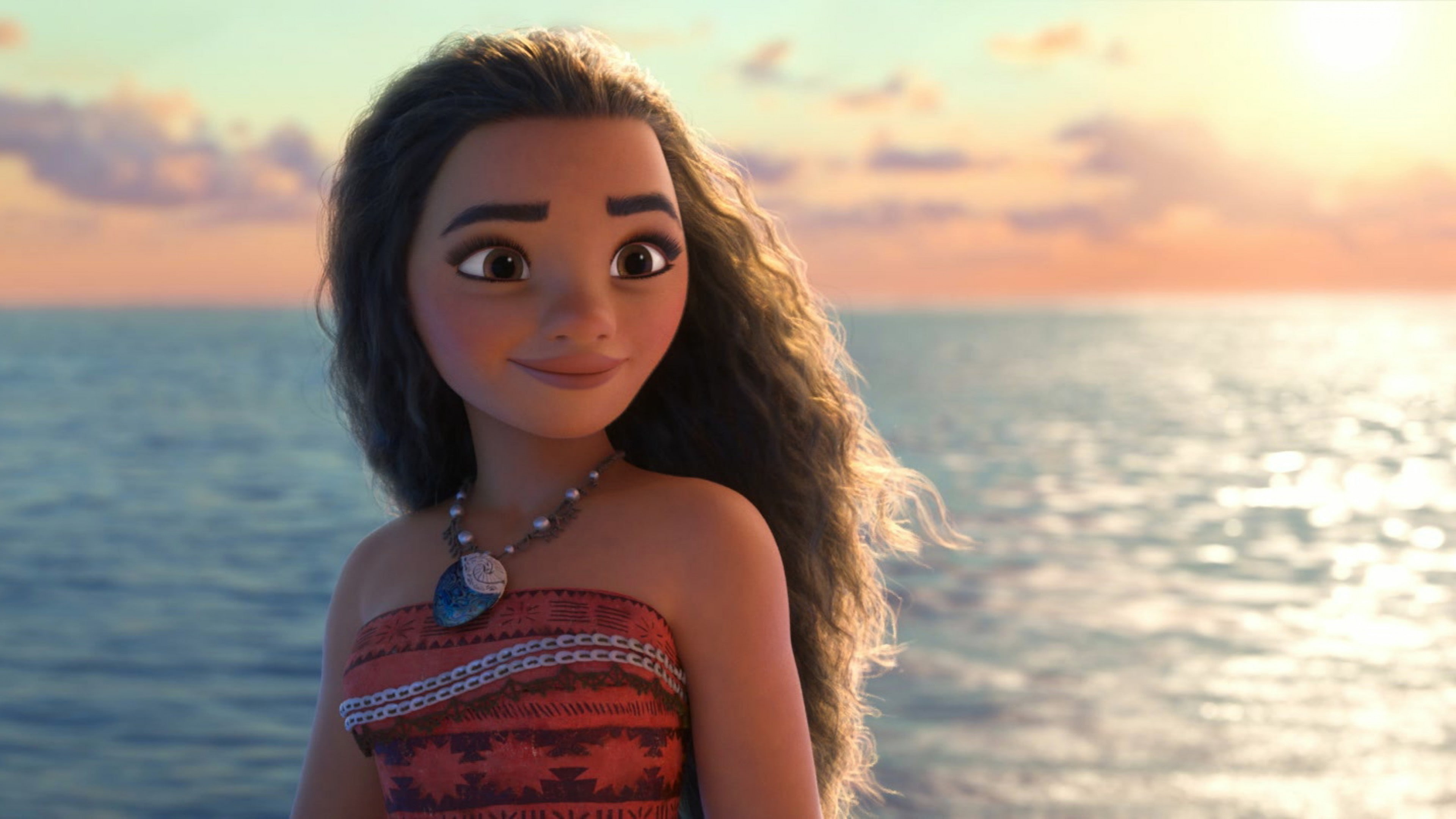 sea, 4K, best animation movies of 2016, girl, Moana, HD Wallpaper